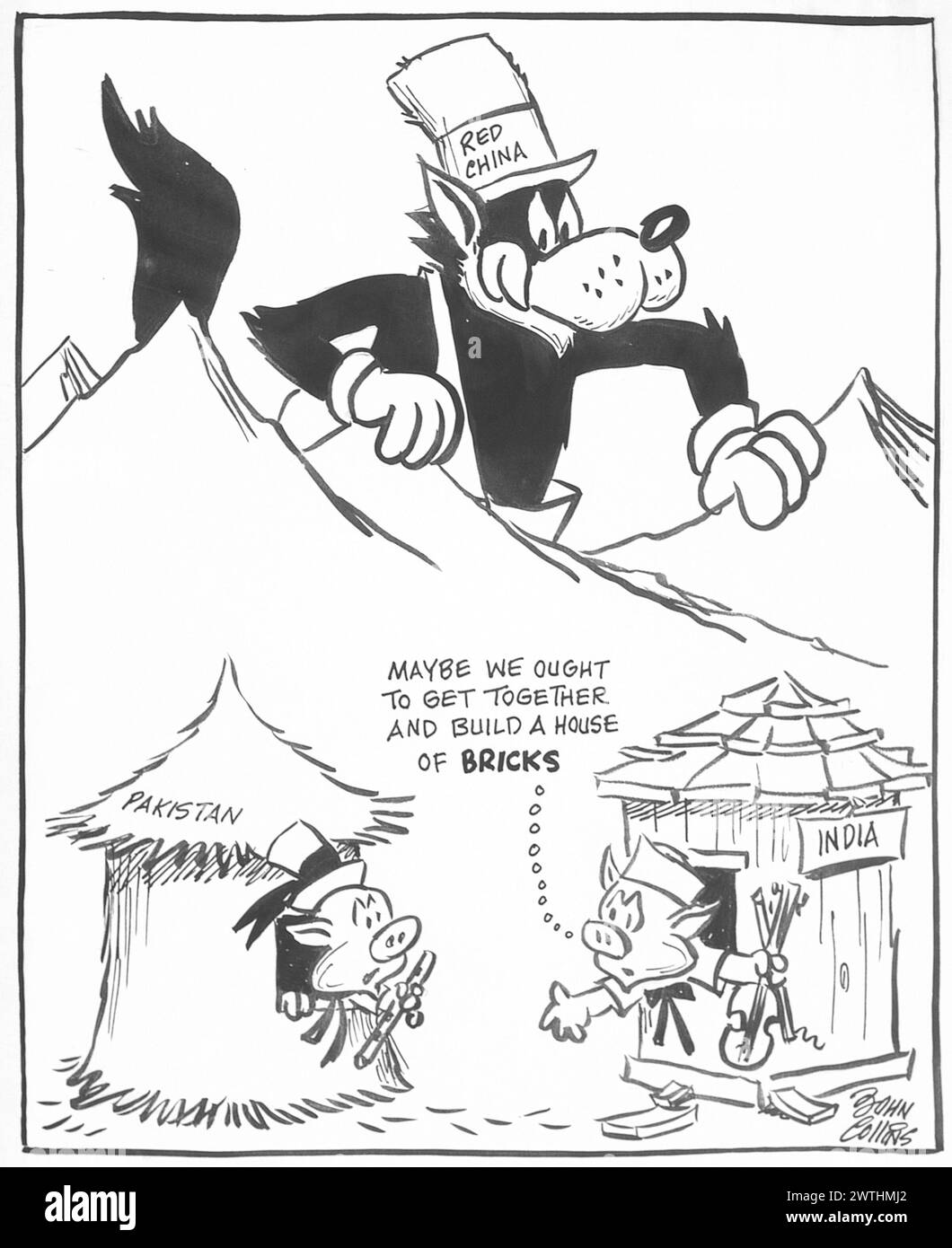 Dessin animé - qui a peur du Big Bad Wolf ?. John Collins (1917-2007) Banque D'Images