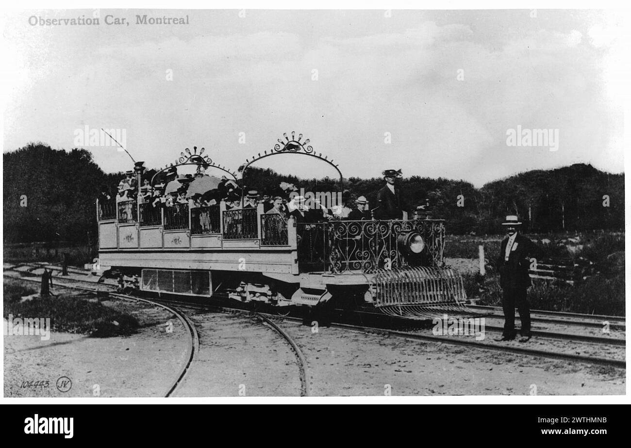 Collotype - voiture d'observation, Montréal, QC, vers 1910 Banque D'Images