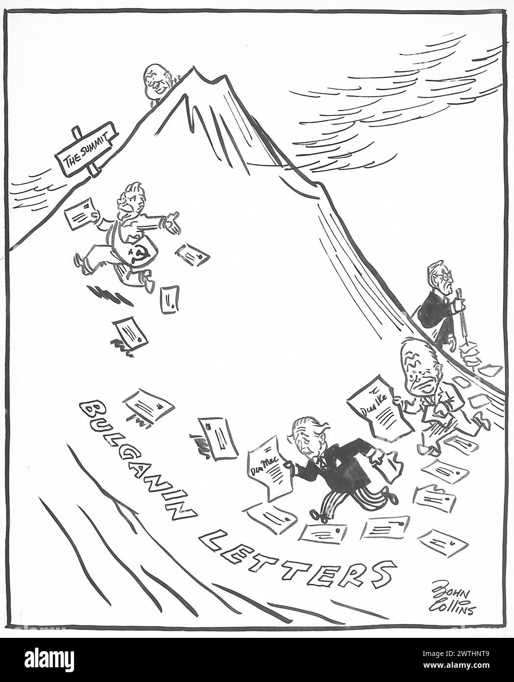 Dessin animé - Paper Chase. John Collins (1917-2007) Banque D'Images