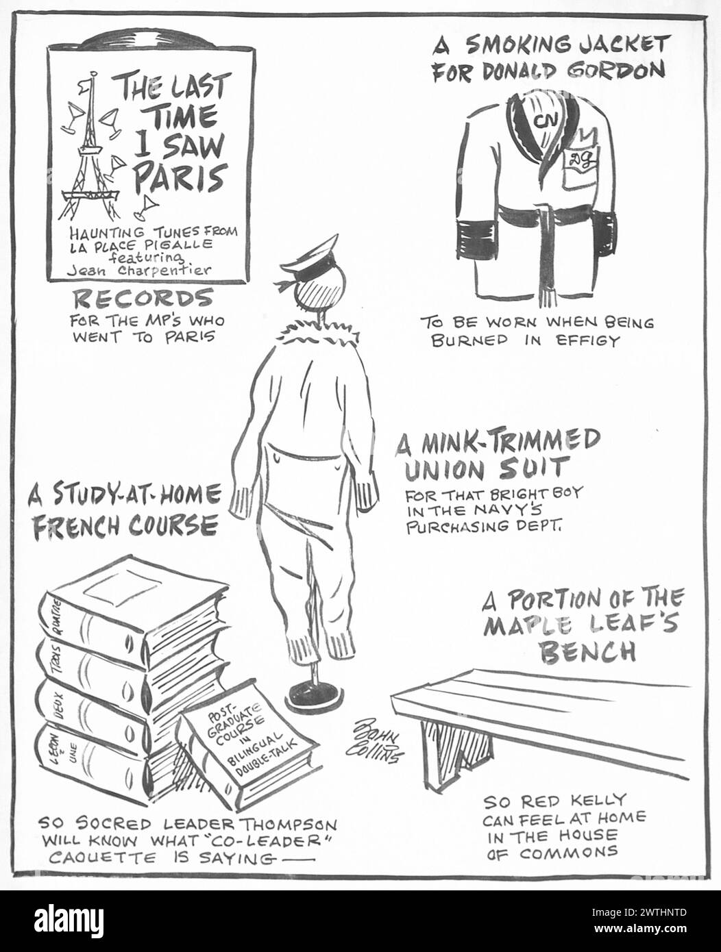 Dessin animé - cadeaux de Noël Ottawa. John Collins (1917-2007) Banque D'Images