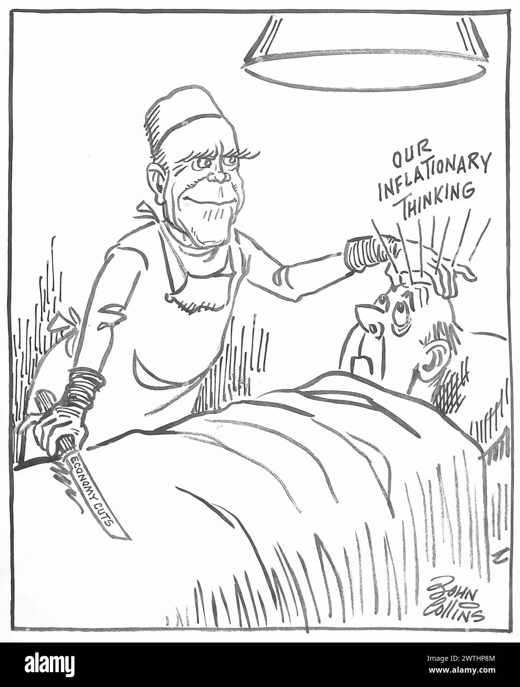 Dessin animé - 'C'est le tri d'une transplantation cérébrale'. John Collins (1917-2007) Banque D'Images