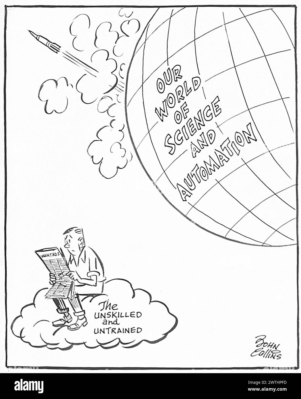 Dessin animé - hors de ce monde. John Collins (1917-2007) Banque D'Images