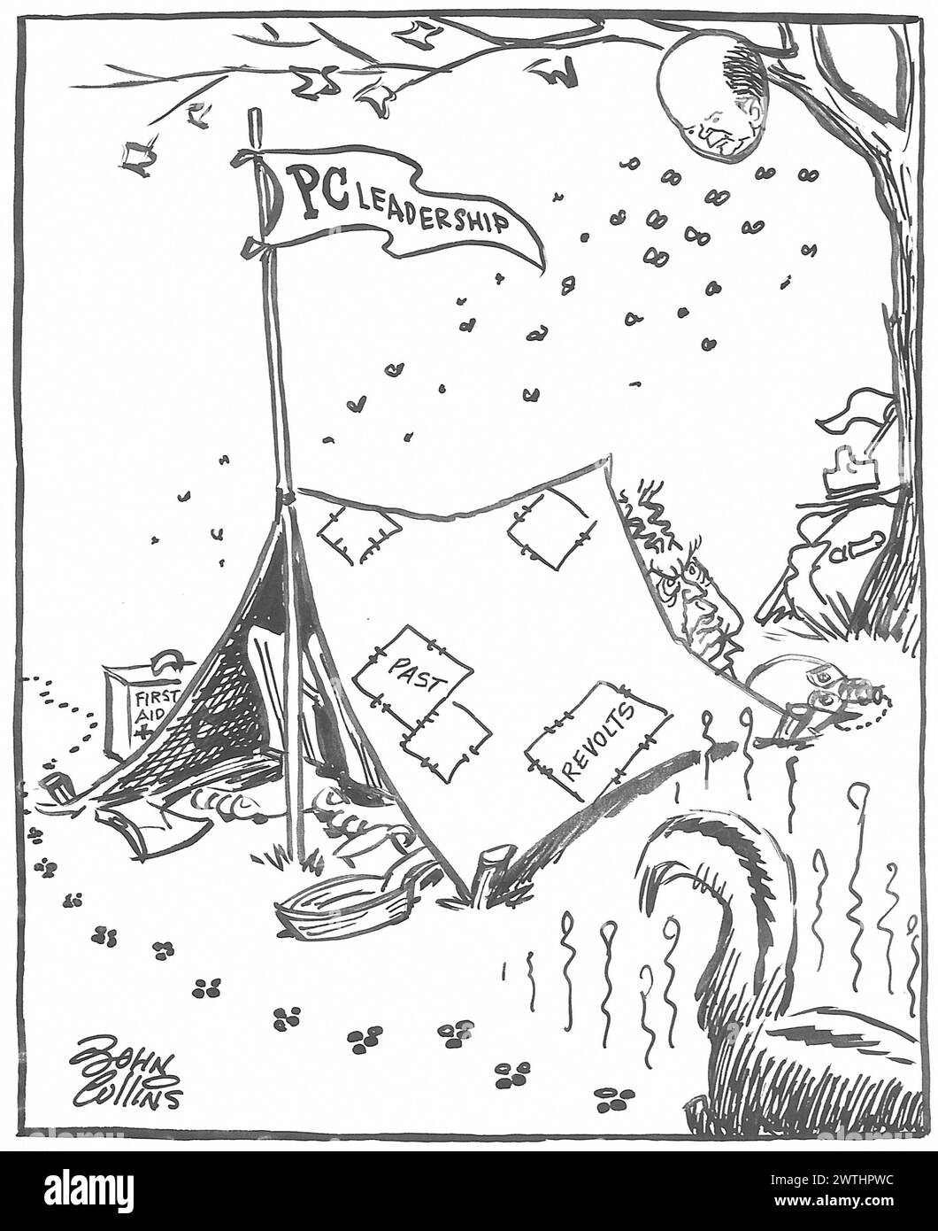 Cartoon - se tenant ce soir sur le Old Camp Ground. John Collins (1917-2007) Banque D'Images