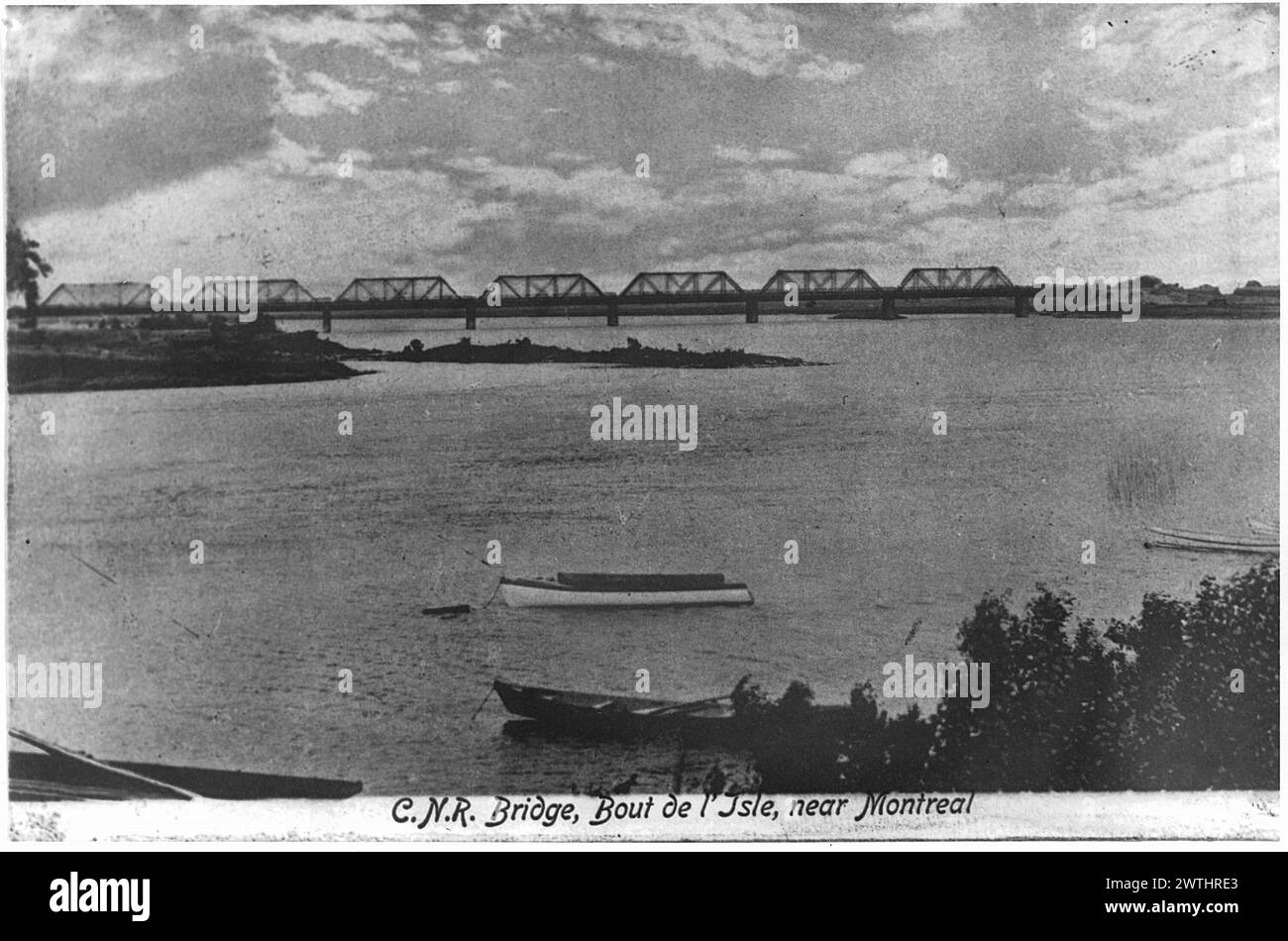Collotype - Pont C. N. R., bout de L'Isle, près de Montréal, QC, vers 1910 Banque D'Images