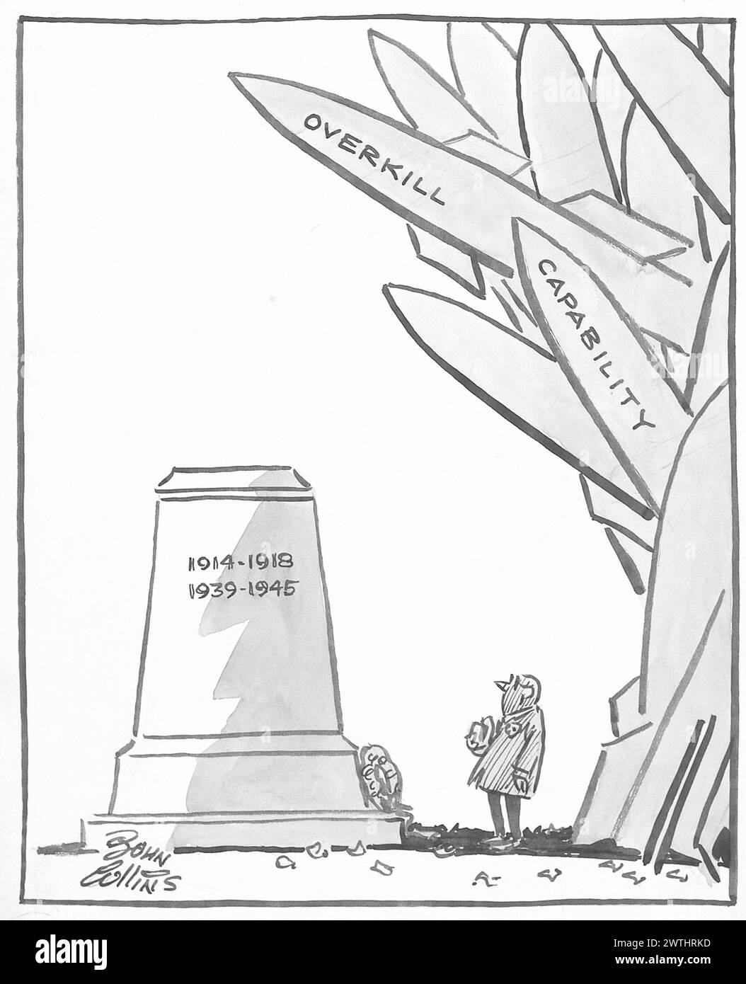 Dessin animé - nous nous souvenons-mais apprenons-nous ?. John Collins (1917-2007) Banque D'Images