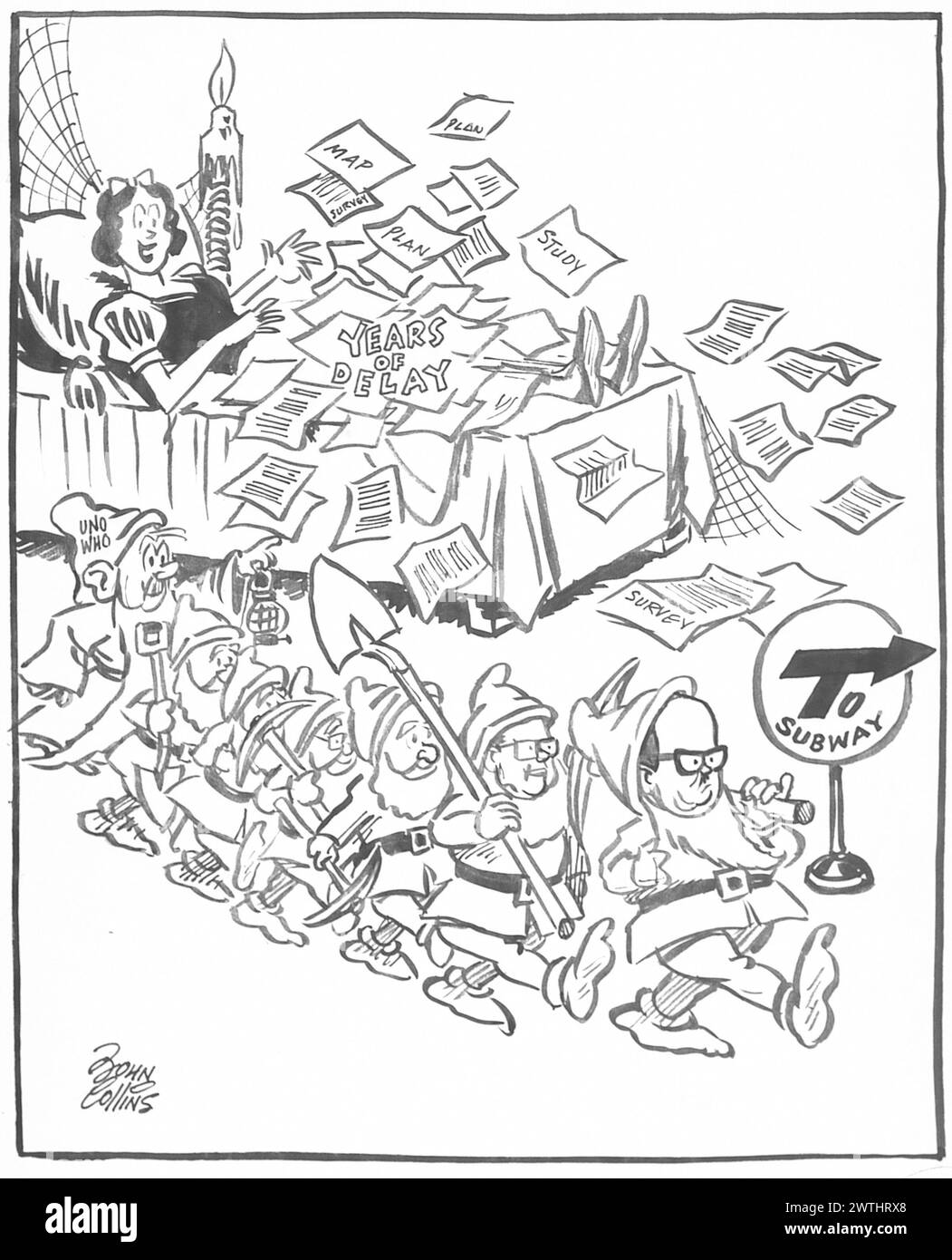 Dessin animé - Salut Ho ! Salut Ho ! C'est Off to Work We Go !. John Collins (1917-2007) Banque D'Images