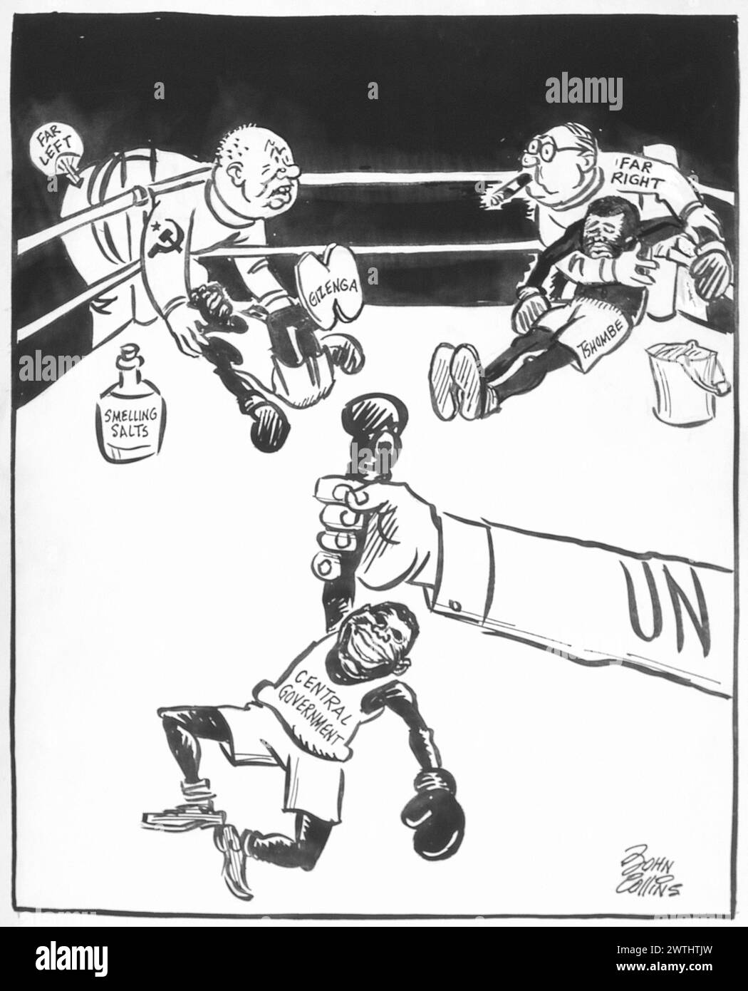 Caricature - "L'ONU est une fraude". John Collins (1917-2007) Banque D'Images