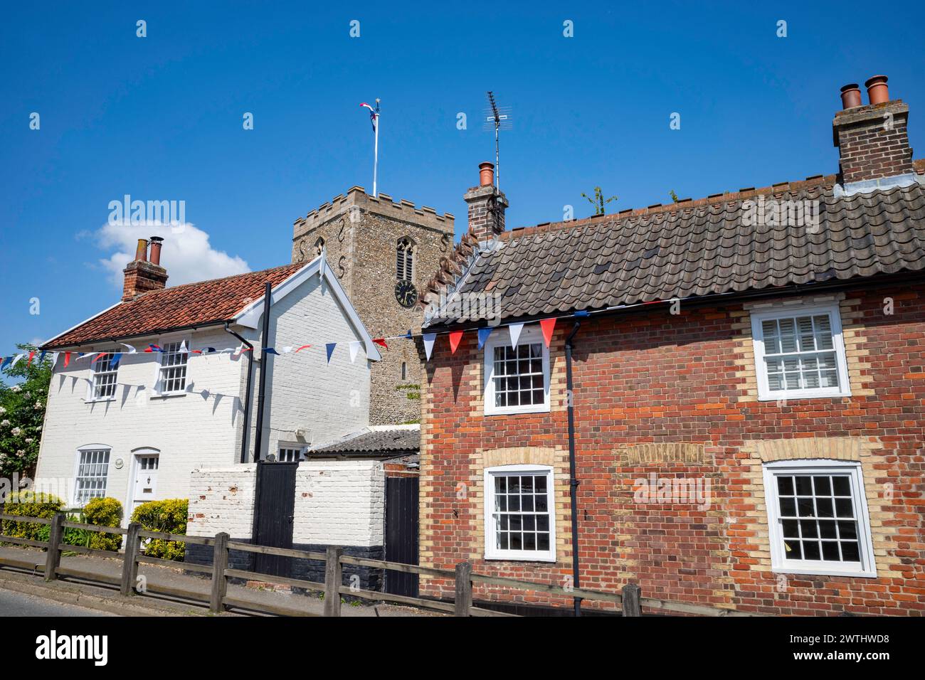 Maisons de village Debenham Suffolk Angleterre Banque D'Images