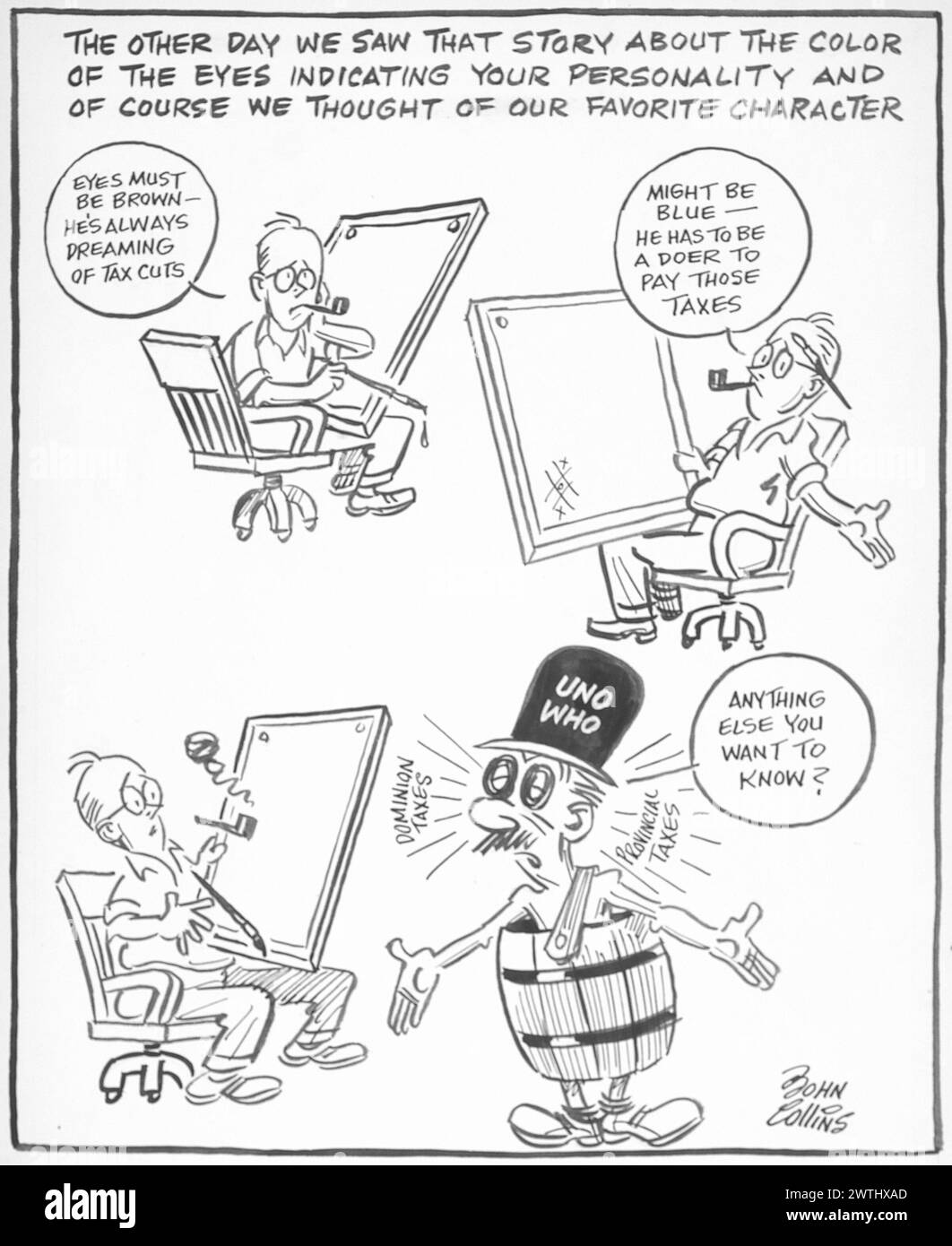 Dessin animé - les yeux l'ont. John Collins (1917-2007) Banque D'Images