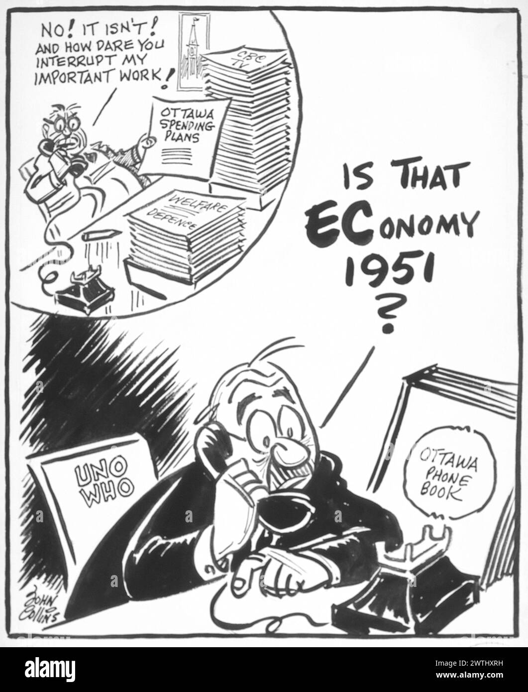 Dessin animé - Désolé, mauvais numéro. John Collins (1917-2007) Banque D'Images