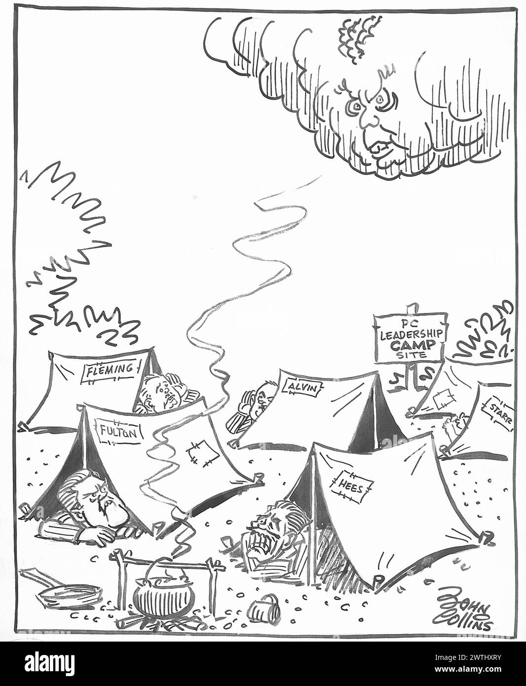 Caricature - 'Quelqu'un a entendu Thunder ?'. John Collins (1917-2007) Banque D'Images