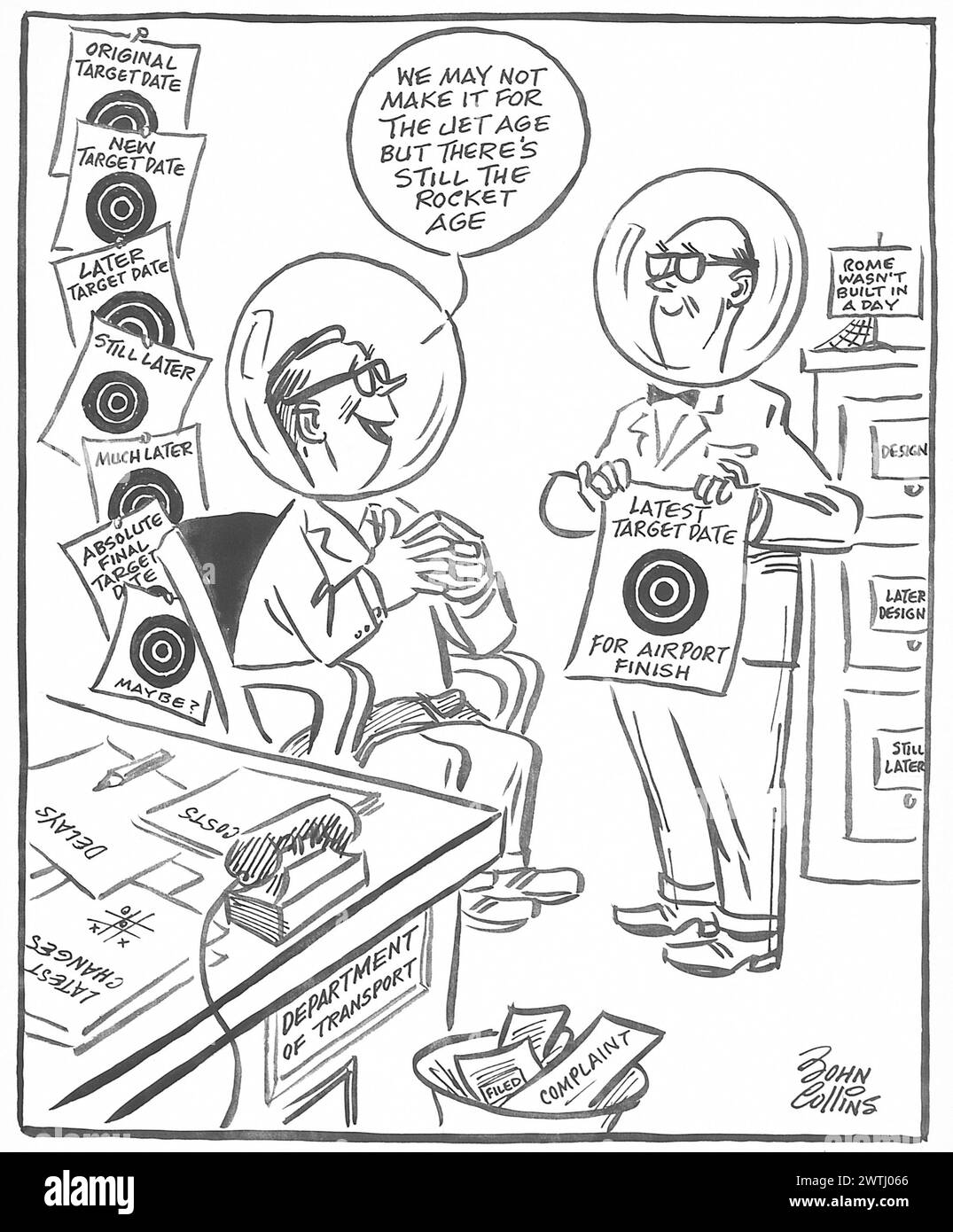 Dessin animé - planification à long terme. John Collins (1917-2007) Banque D'Images