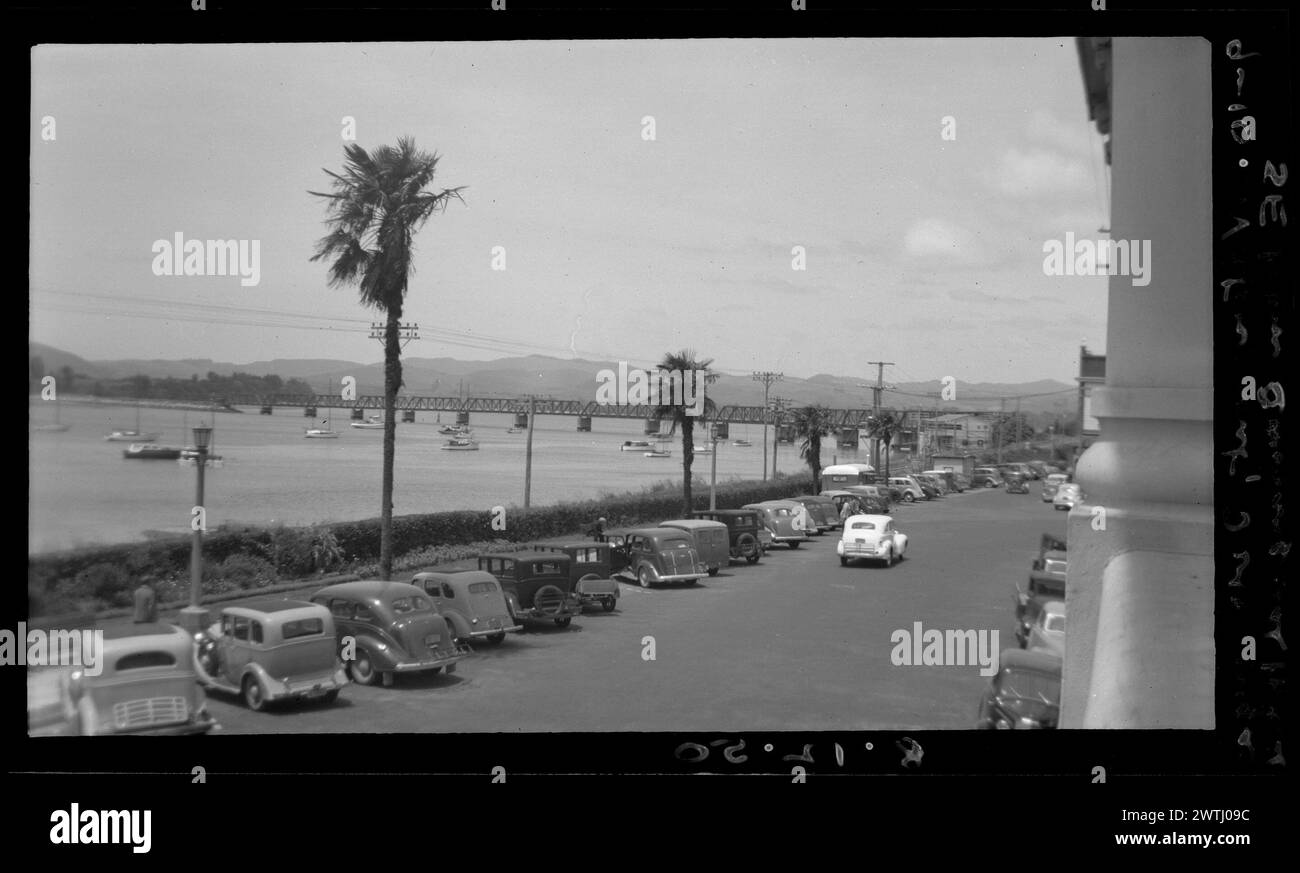Front de mer, Tauranga sud-est des négatifs noir et blanc commercial Hotel, négatifs argentés gélatineux Banque D'Images