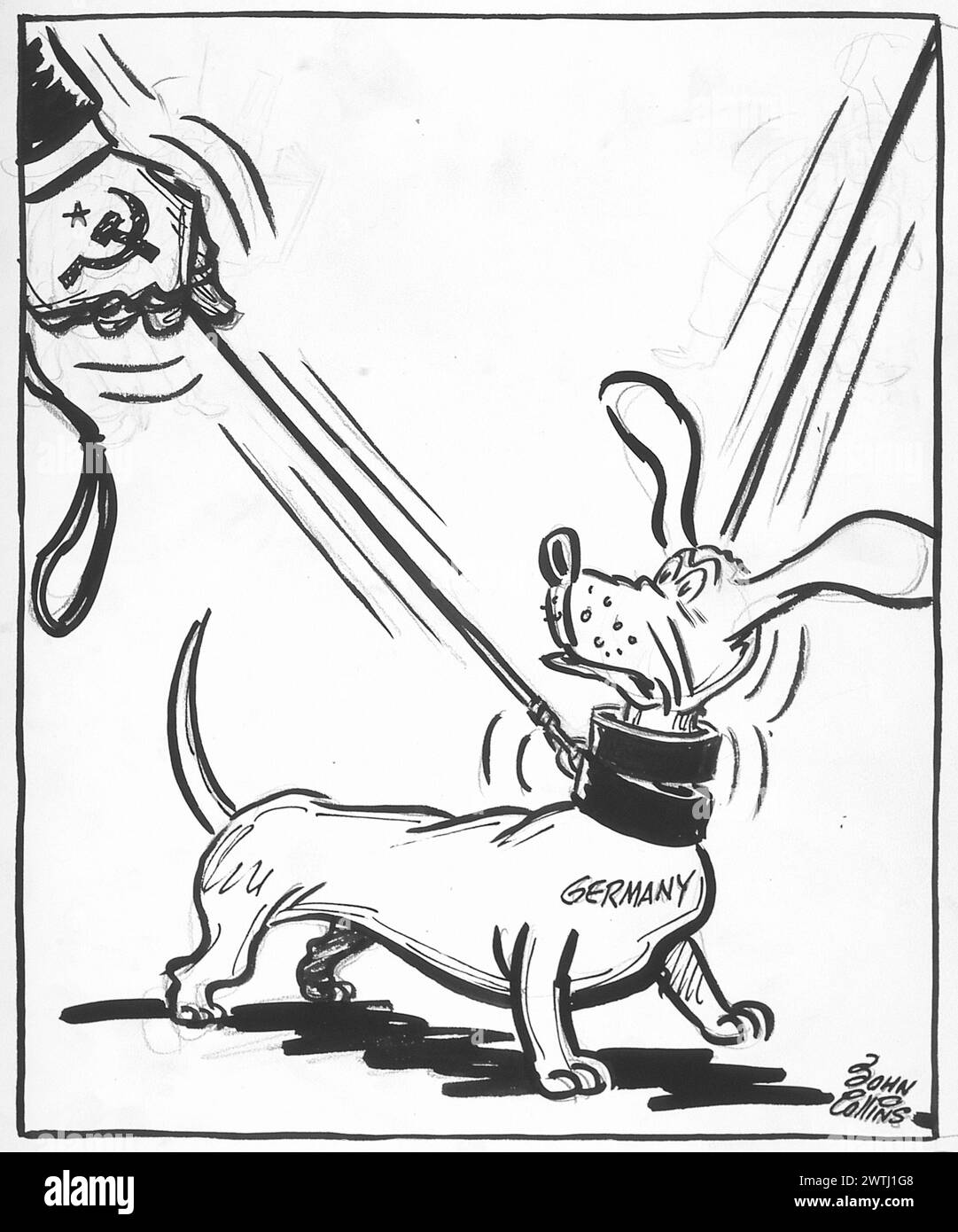 Dessin animé - Tug of Peace. John Collins (1917-2007) Banque D'Images