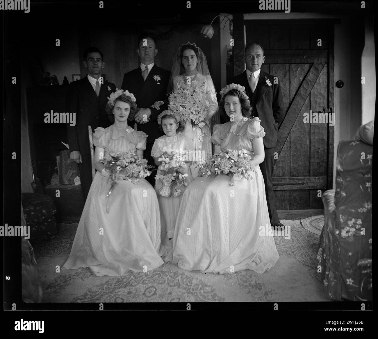 Mr Boodens à Miss Soren mariage gélatine argent négatifs, négatifs noir et blanc Banque D'Images