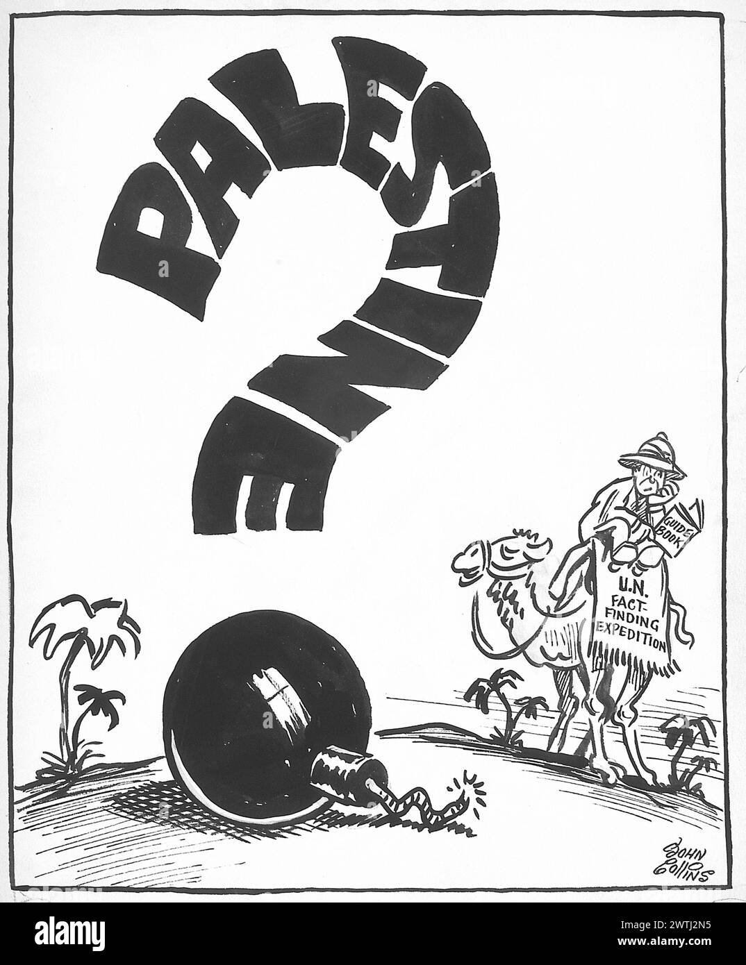 Dessin animé - question brûlante. John Collins (1917-2007) Banque D'Images