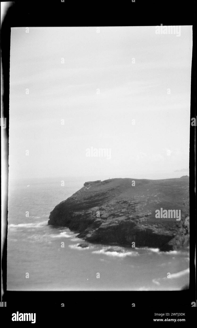 Cornwall Coast Scenery négatifs argentés gélatine, négatifs noir et blanc Banque D'Images