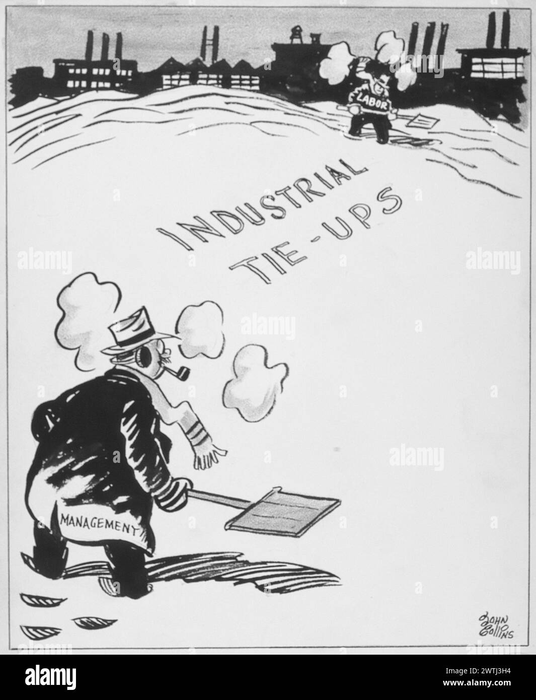 Dessin animé - ils pourraient essayer de se rencontrer à mi-chemin. John Collins (1917-2007) Banque D'Images