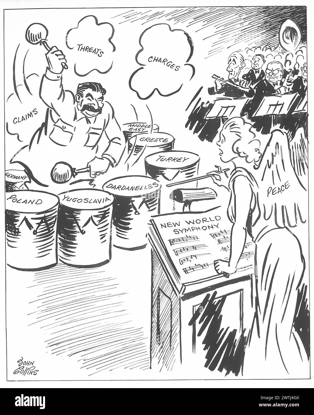 Dessin animé - Solo dans Tom-Toms. John Collins (1917-2007) Banque D'Images