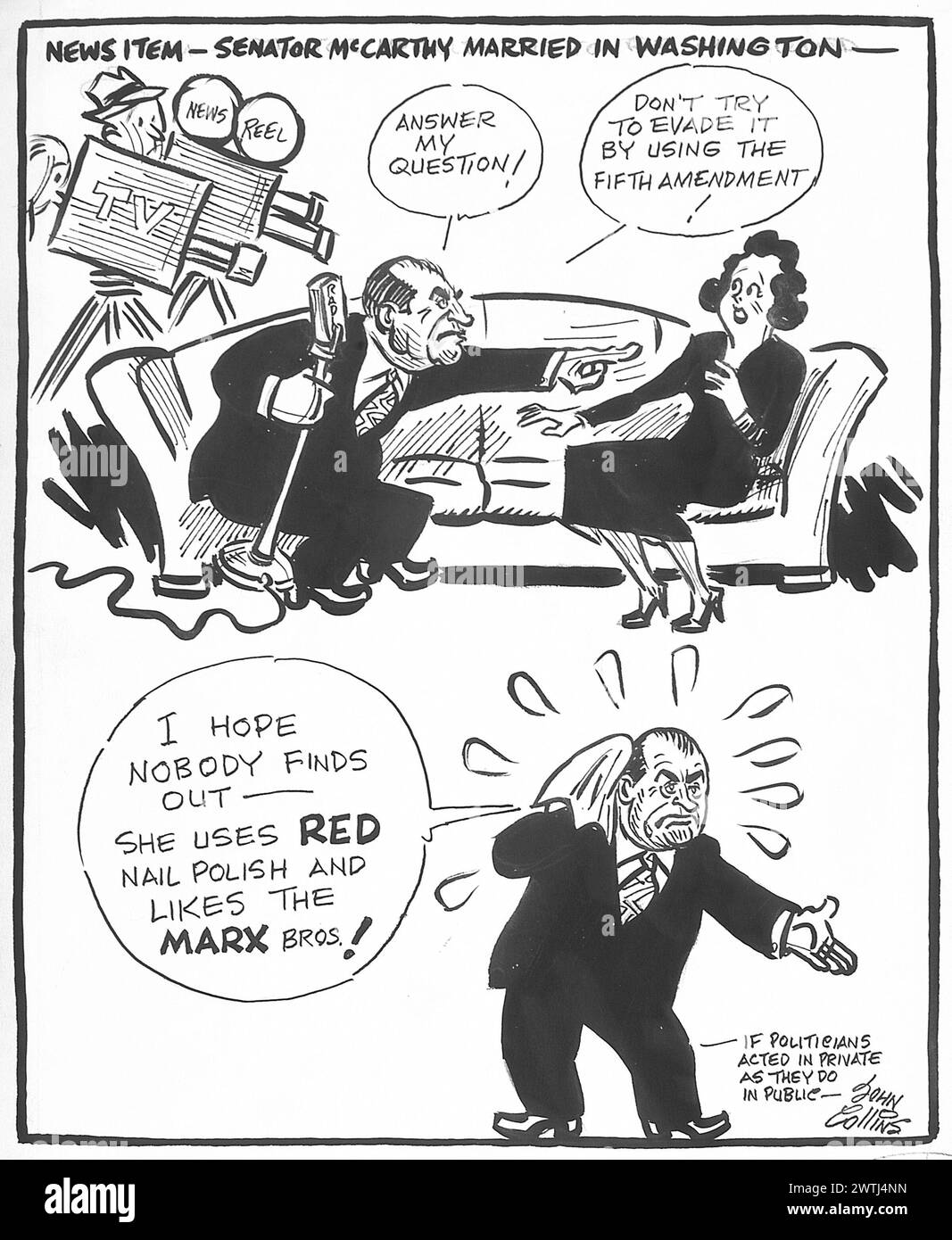 Cartoon - la cour du sénateur McCarthy. John Collins (1917-2007) Banque D'Images