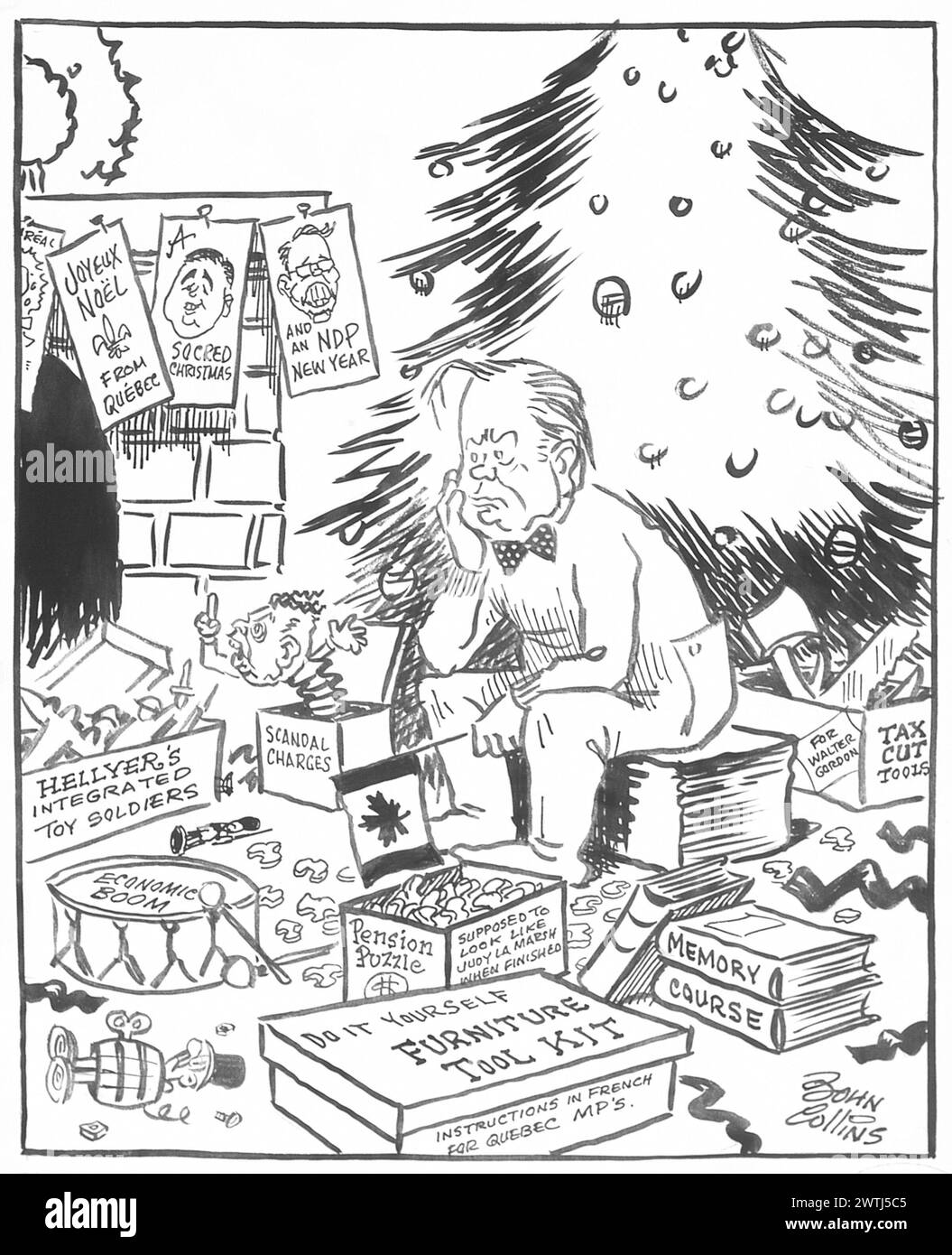 Dessin animé - la journée d'Ottawa après Noël. John Collins (1917-2007) Banque D'Images