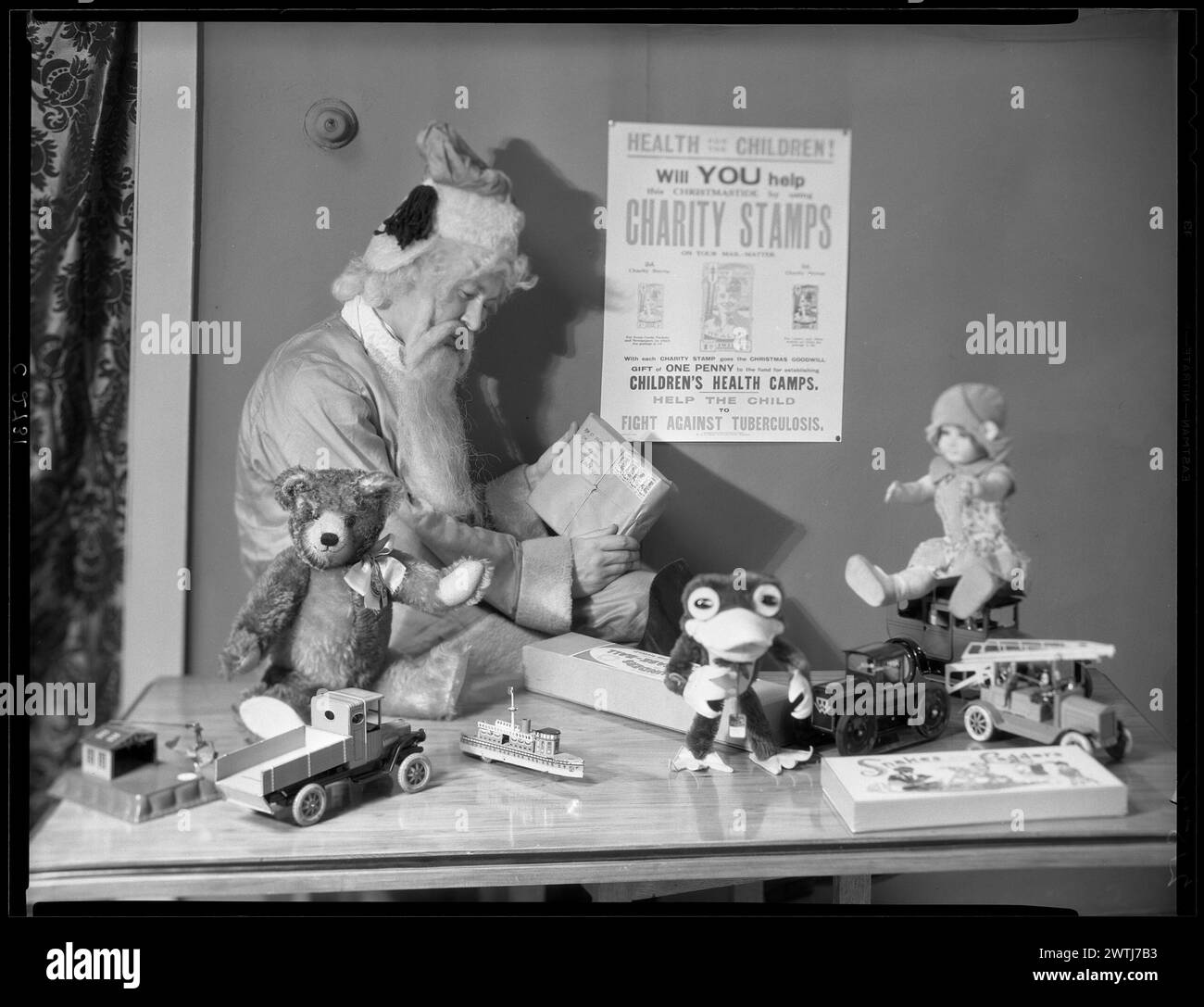 Photographie publicitaire pour Health stamps négatifs noir et blanc, négatifs nitrate Banque D'Images