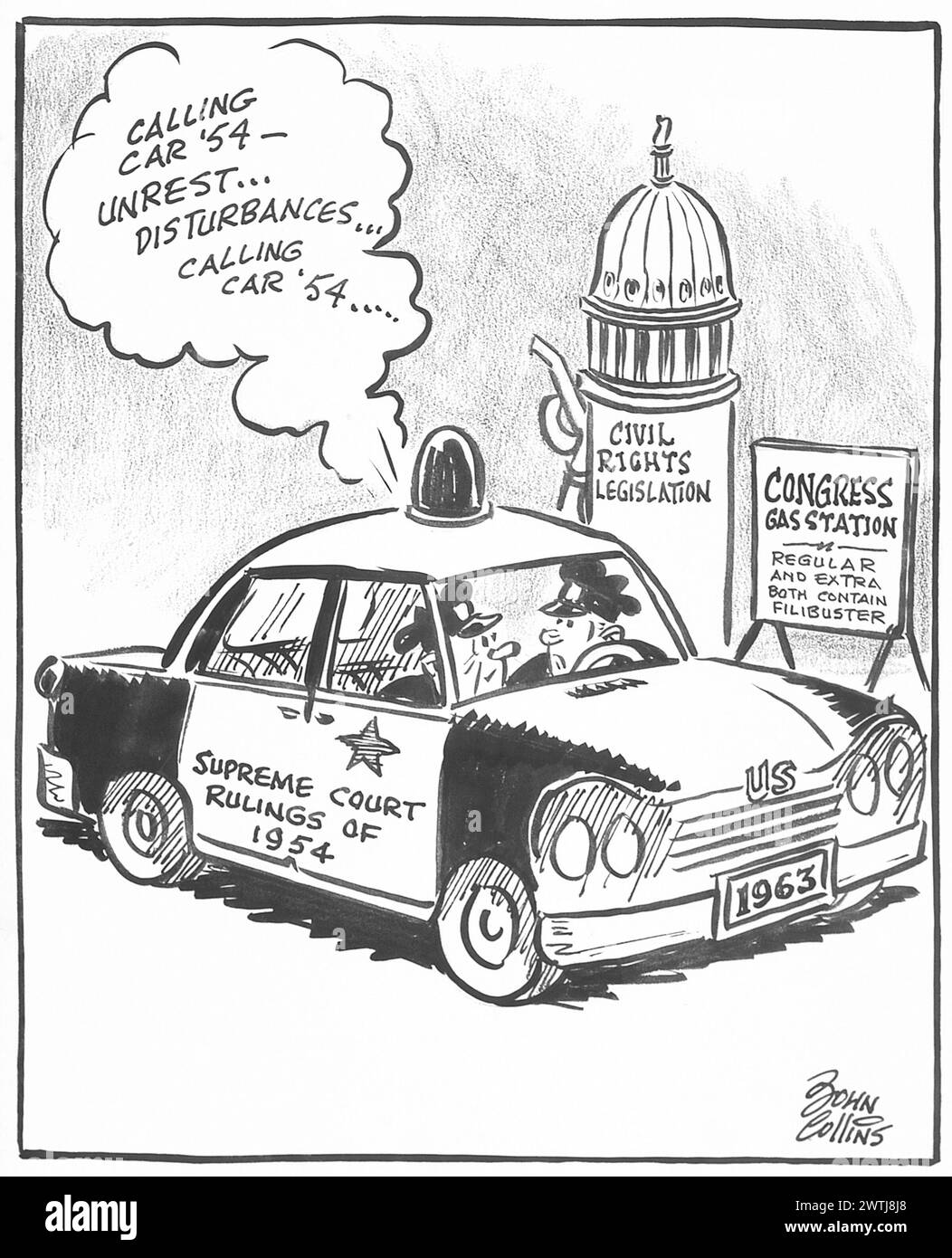 Dessin animé - 'voiture' 54, où es-tu ?'. John Collins (1917-2007) Banque D'Images