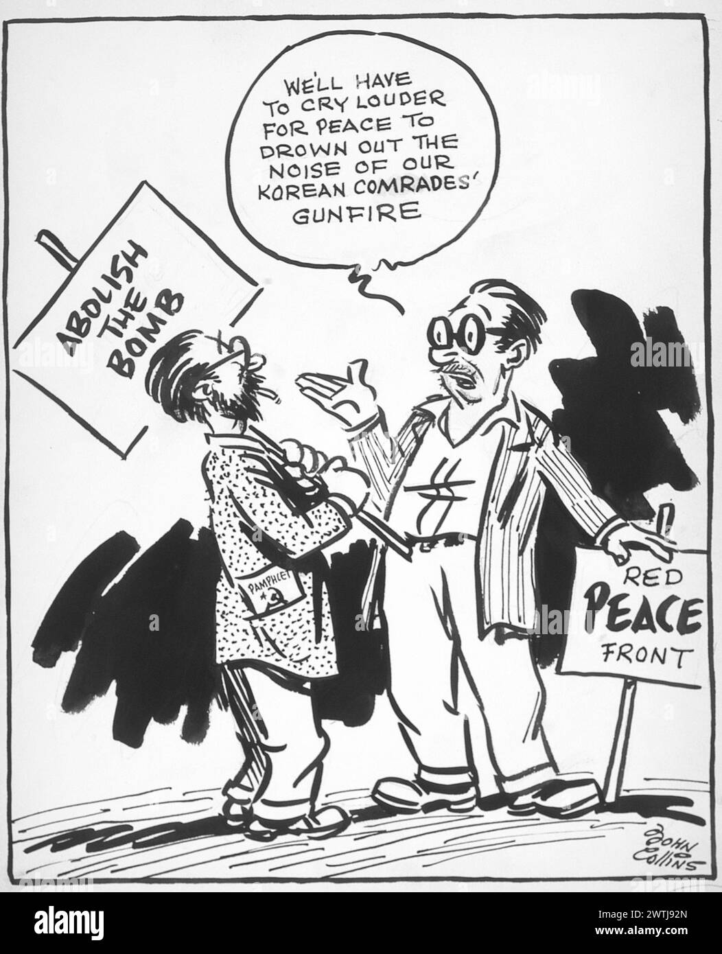 Dessin animé - Peace-it est merveilleux. John Collins (1917-2007) Banque D'Images