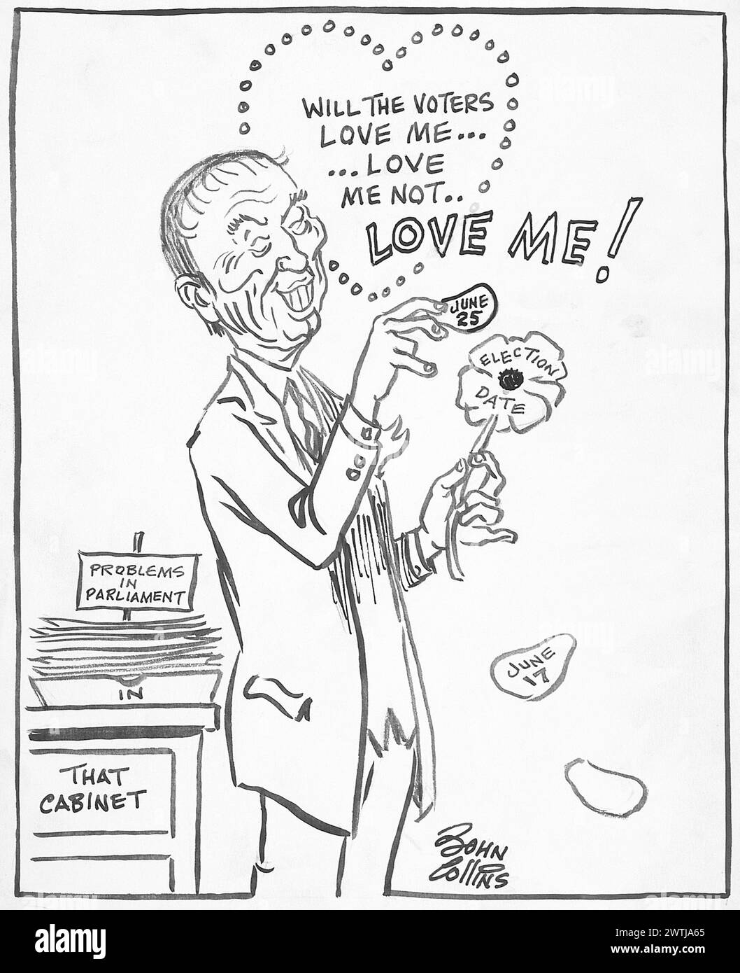 Dessin animé - Flower Power. John Collins (1917-2007) Banque D'Images