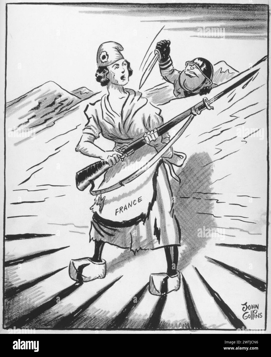 Cartoon - 'et tu, brute !'. John Collins (1917-2007) Banque D'Images