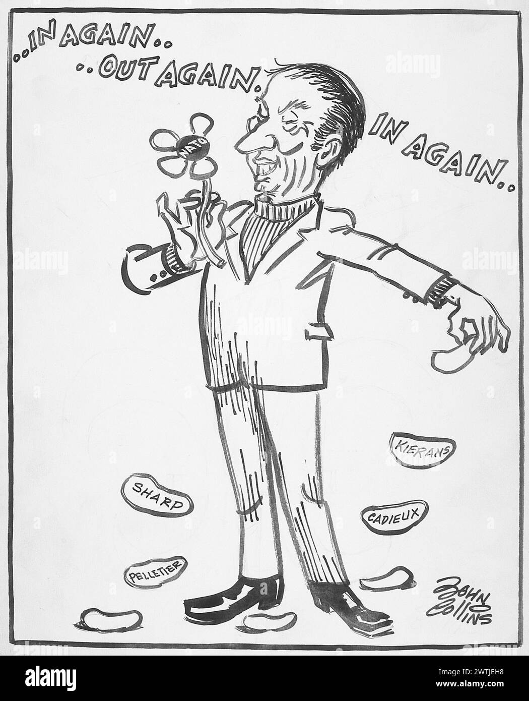 Dessin animé - Flower Power. John Collins (1917-2007) Banque D'Images