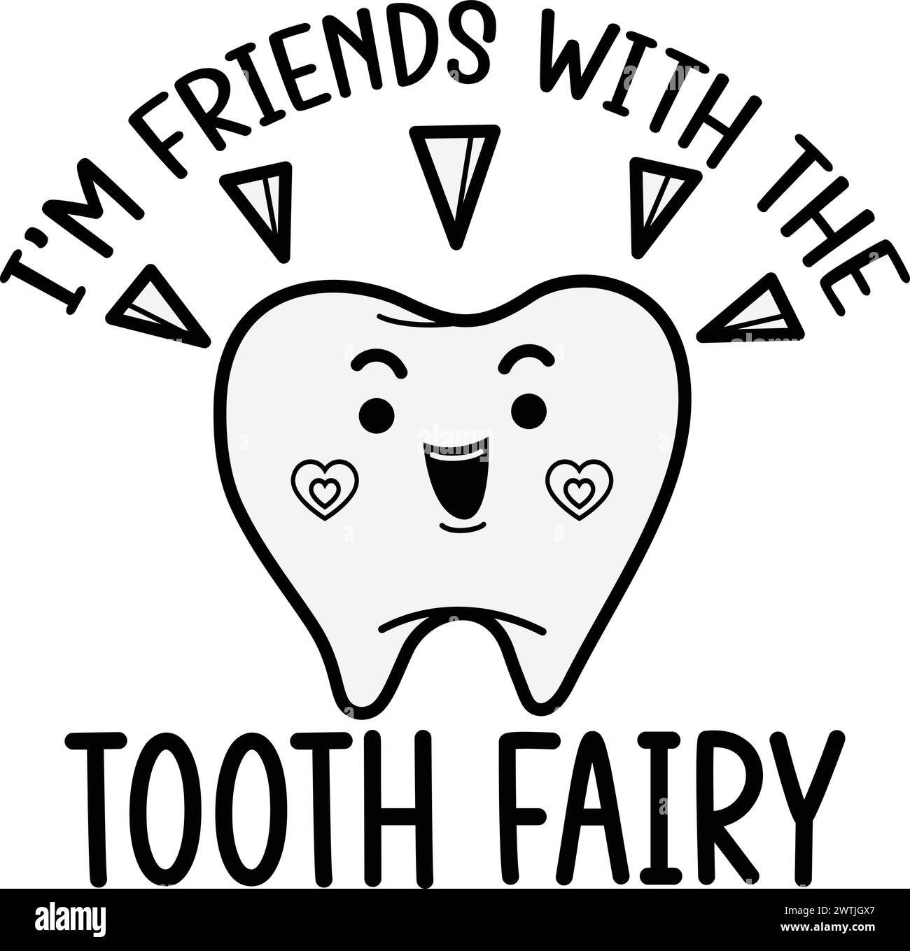Je suis ami avec la fée des dents , T-shirt dentiste , T-shirt imprimé , conception vectorielle , chemise drôle Illustration de Vecteur
