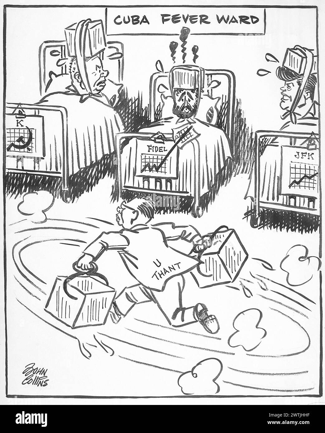 Dessin animé - période de refroidissement. John Collins (1917-2007) Banque D'Images