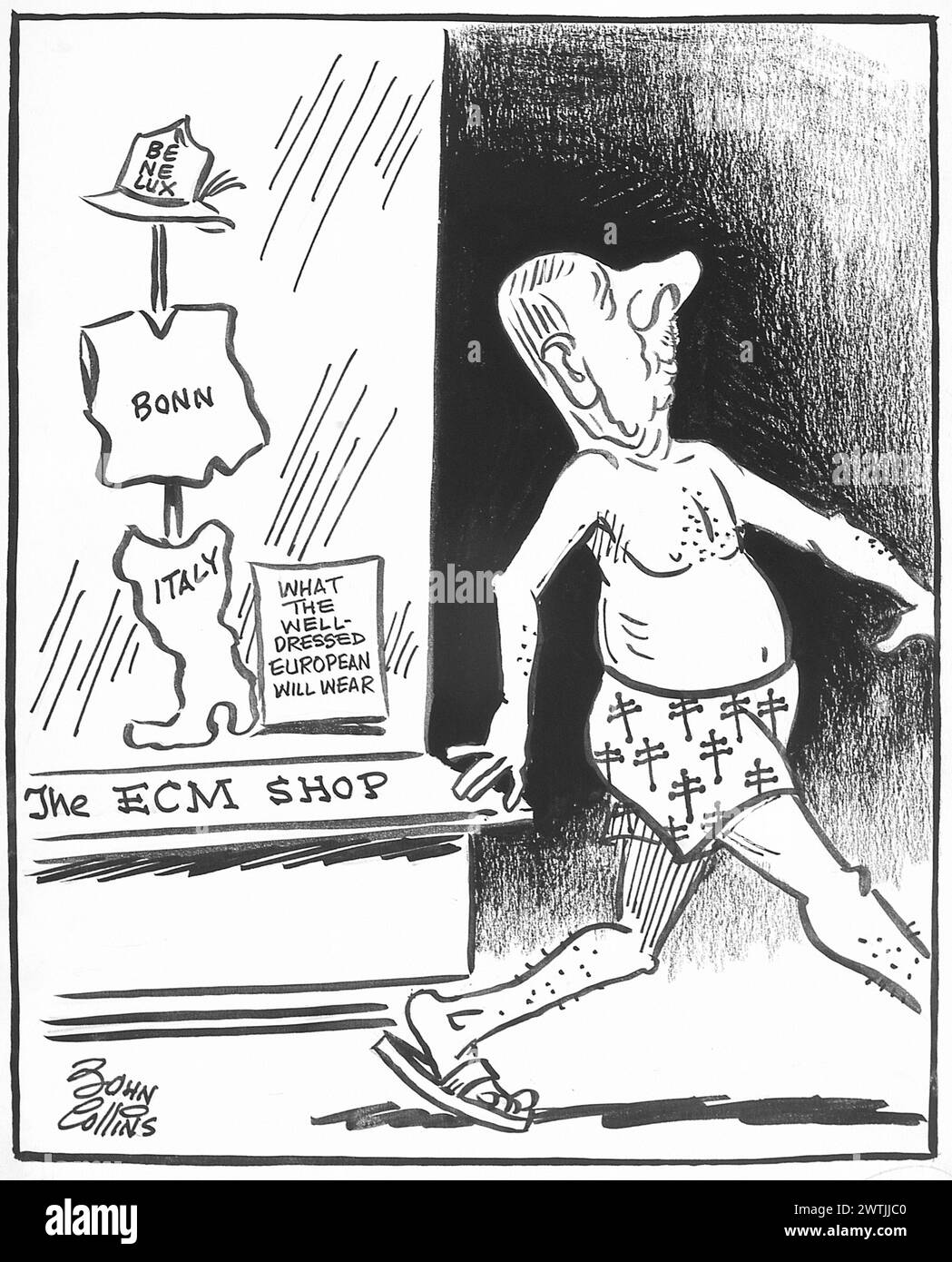 Dessin animé - styles français. John Collins (1917-2007) Banque D'Images