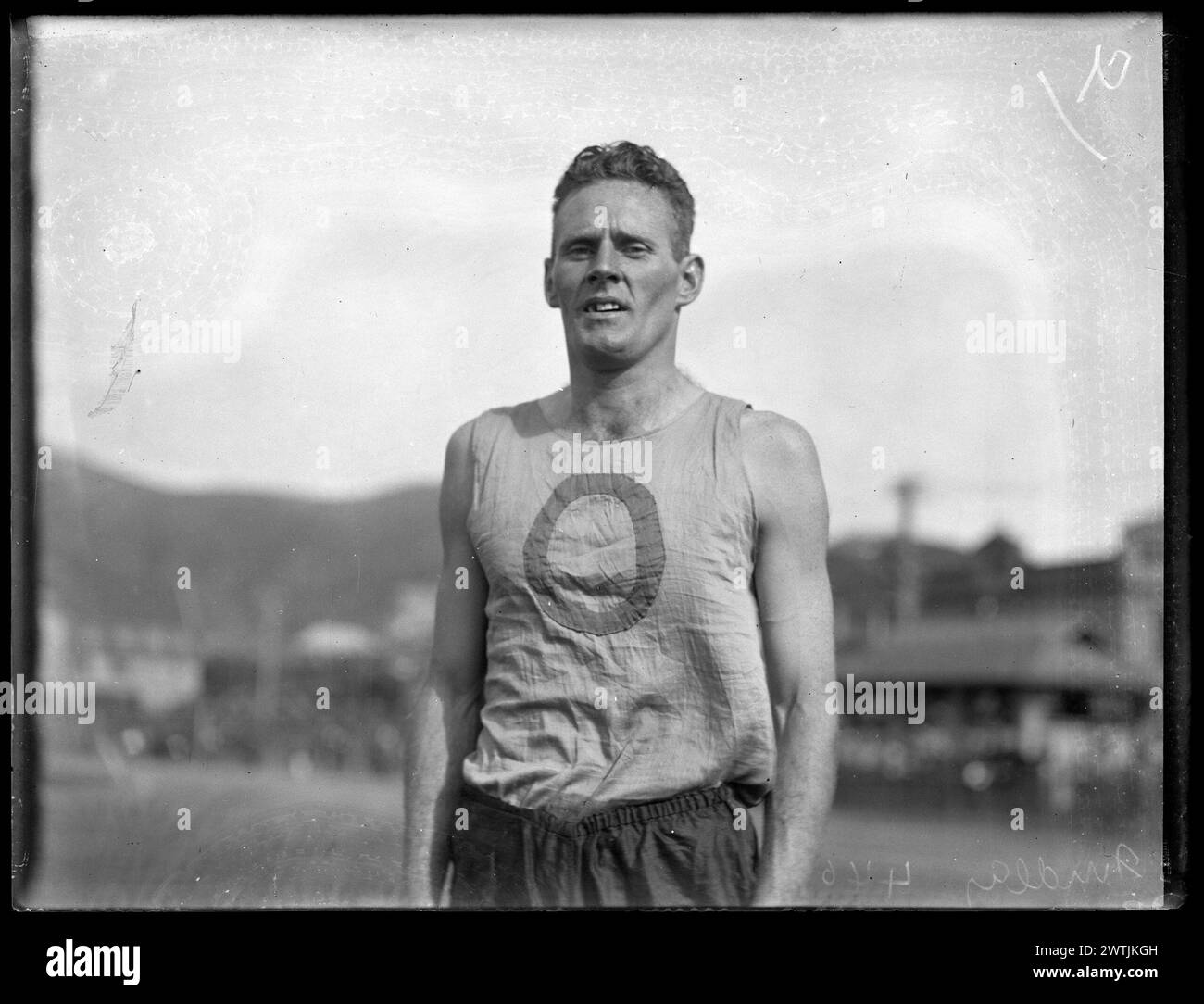 Athlète représentant Otago négatifs noir et blanc, négatifs sur plaque sèche en gélatine, portraits Banque D'Images