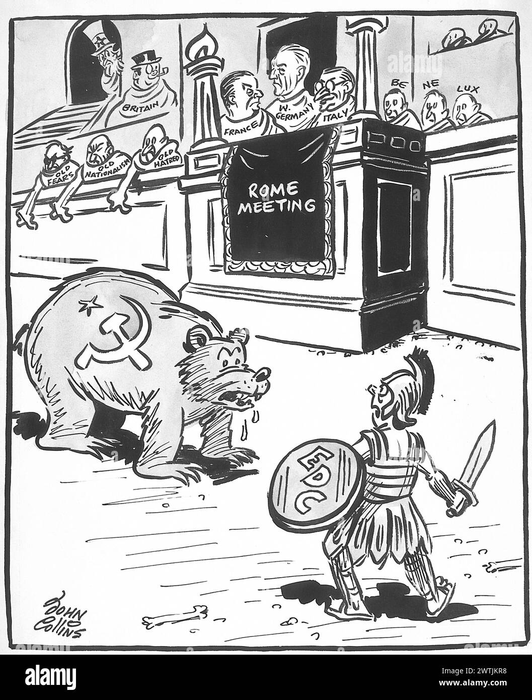 Dessin animé - quo Vadis. John Collins (1917-2007) Banque D'Images