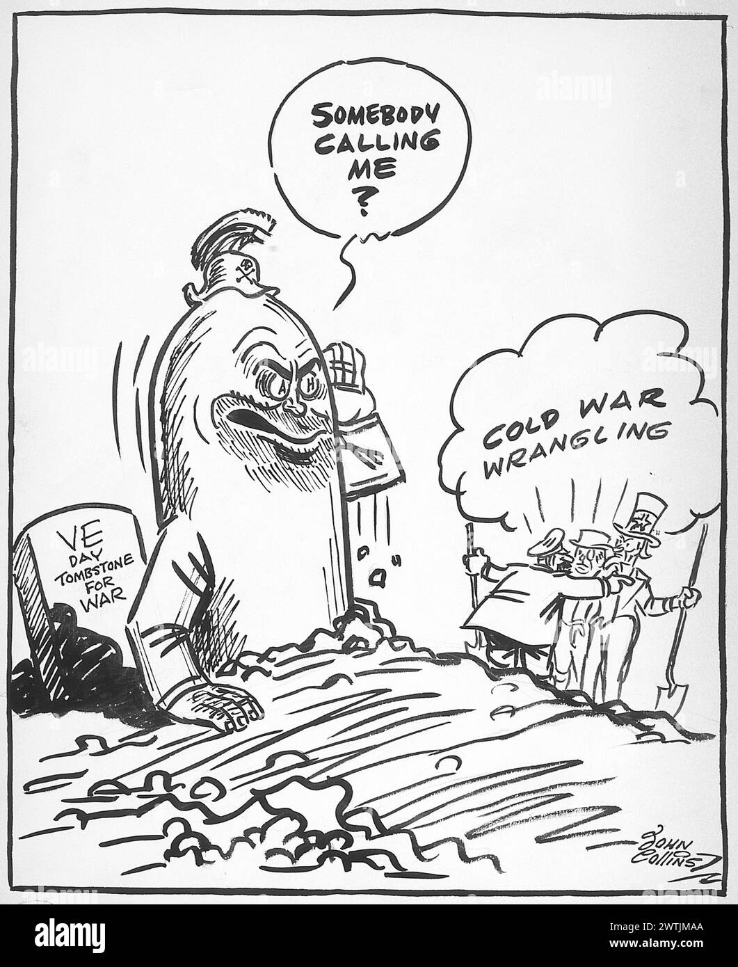 Dessin animé - après cinq ans. John Collins (1917-2007) Banque D'Images