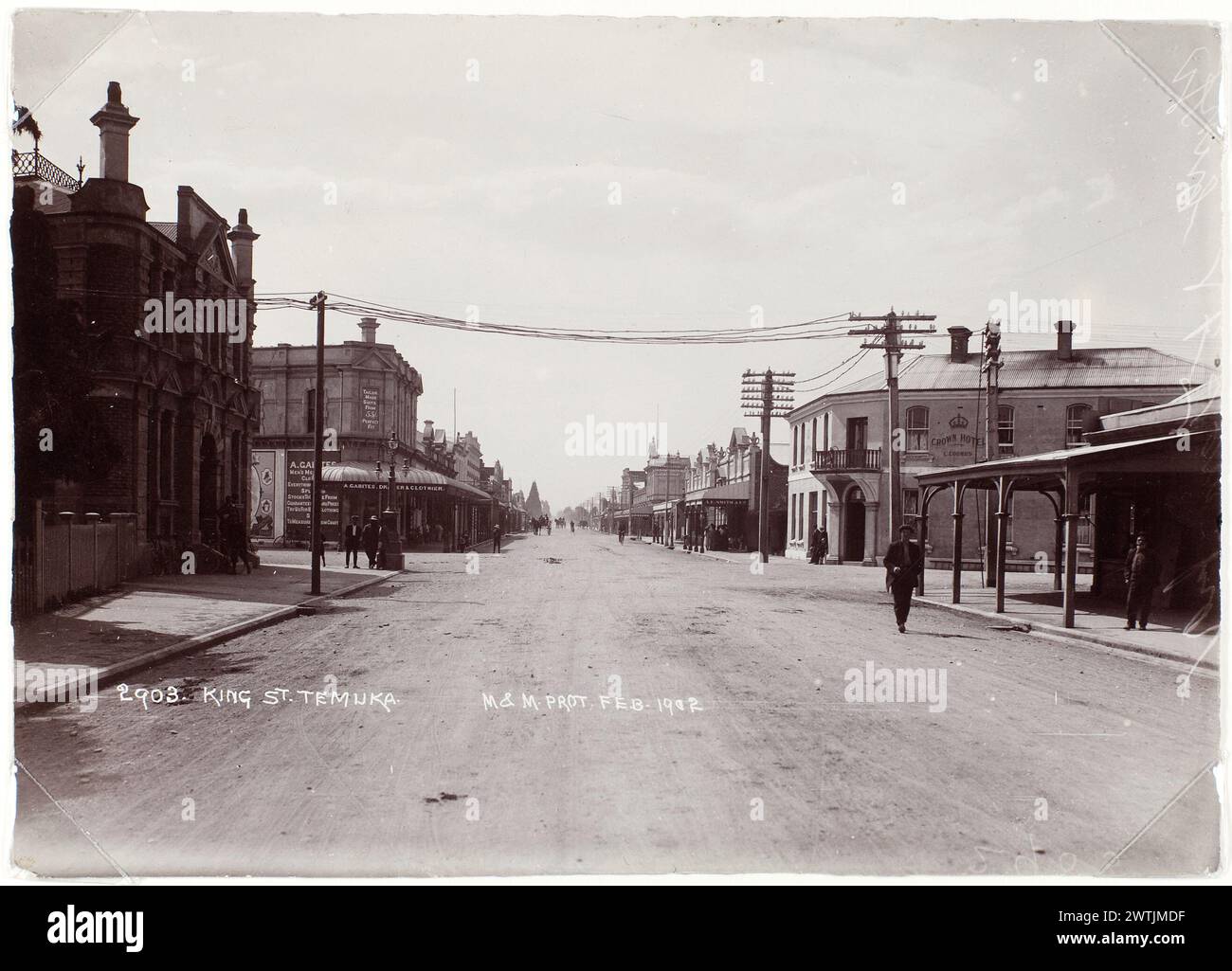 King Street, Temuka tirages noir et blanc Banque D'Images