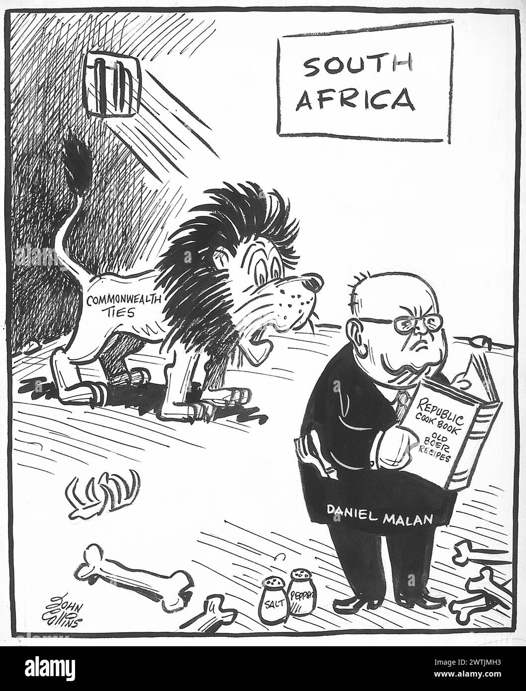 Dessin animé - le lion dans le den de Daniel John Collins (1917-2007) Banque D'Images