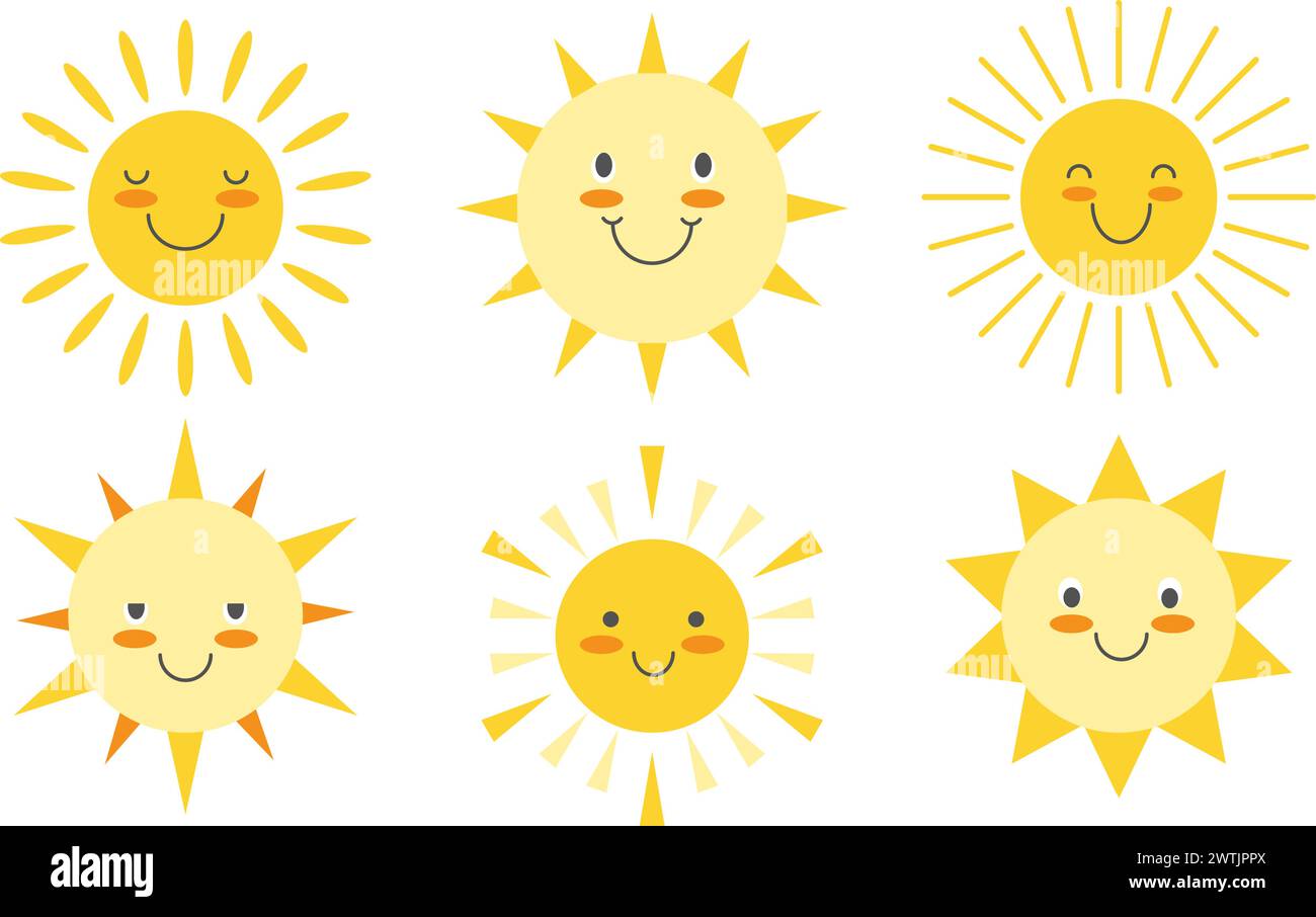 Coucher de soleil mignon Illustration de Vecteur
