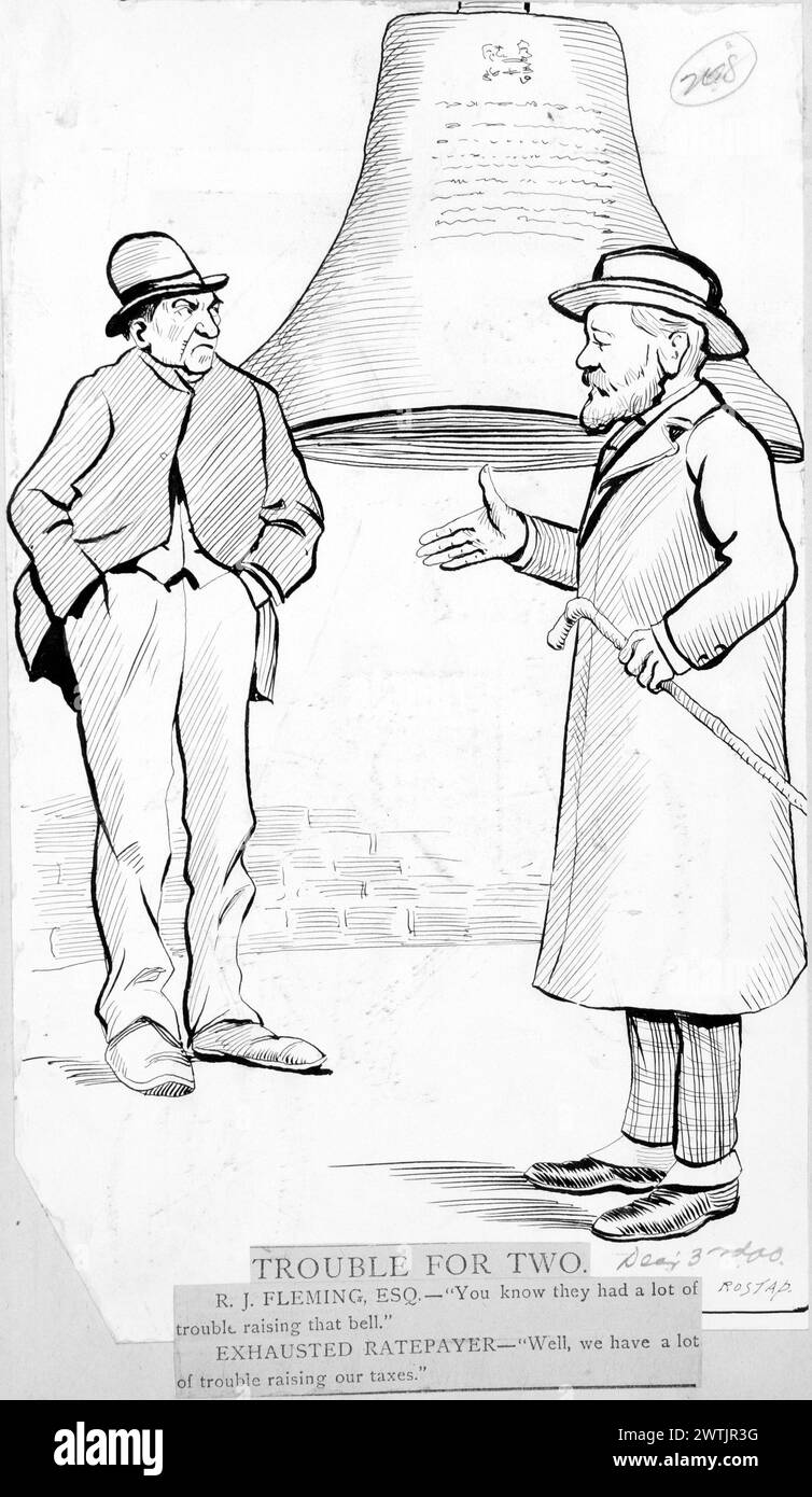 Dessin animé - trouble pour deux Rostap (1866-1949) Banque D'Images