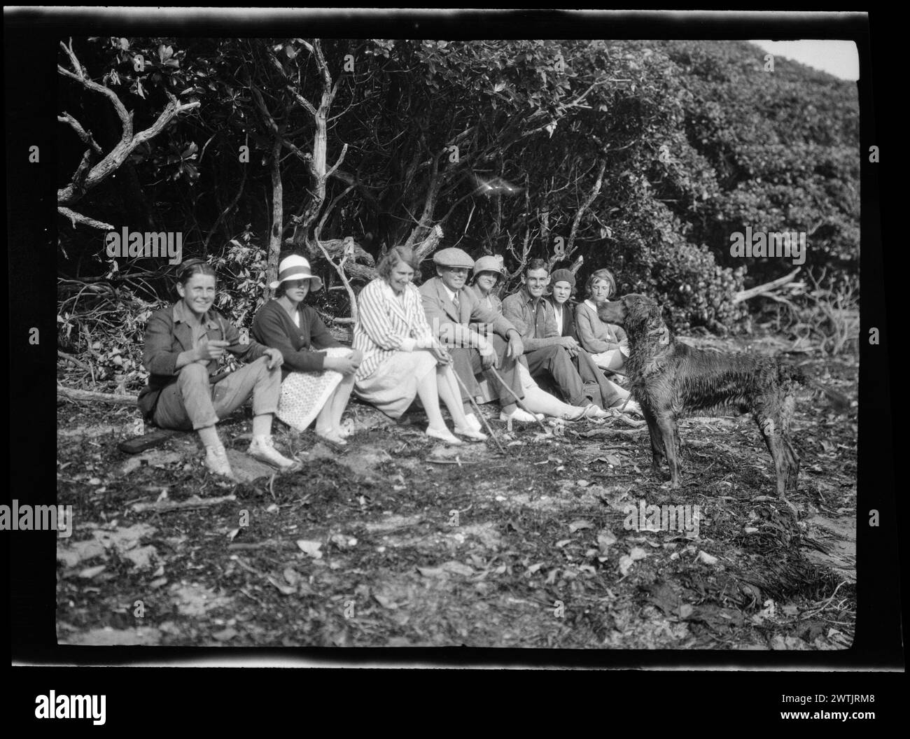 Sur la plage gélatine négatifs argentés, négatifs noir et blanc Banque D'Images