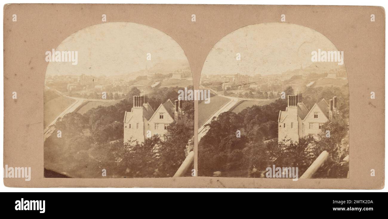 Vue panoramique ... photographies stéréoscopiques, tirages albumine, tirages noir et blanc Banque D'Images
