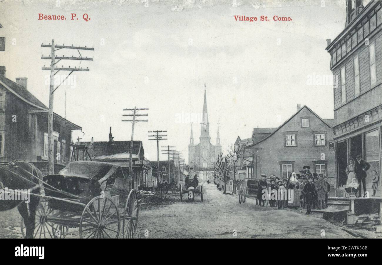 Collotype - Village de préparé Venez, Beauceville, QC, vers 1910 Banque D'Images