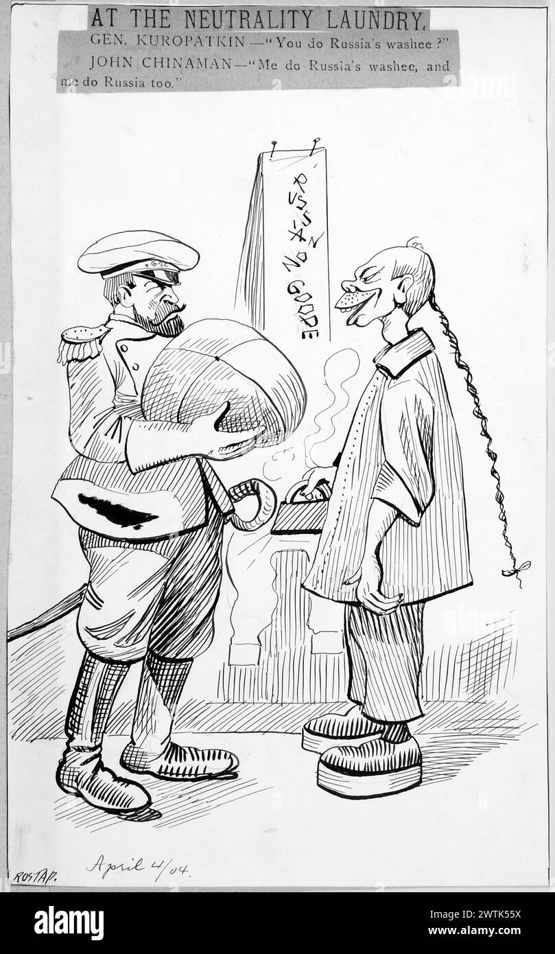 Cartoon - à la neutralité Laundry Rostap (1866-1949) Banque D'Images