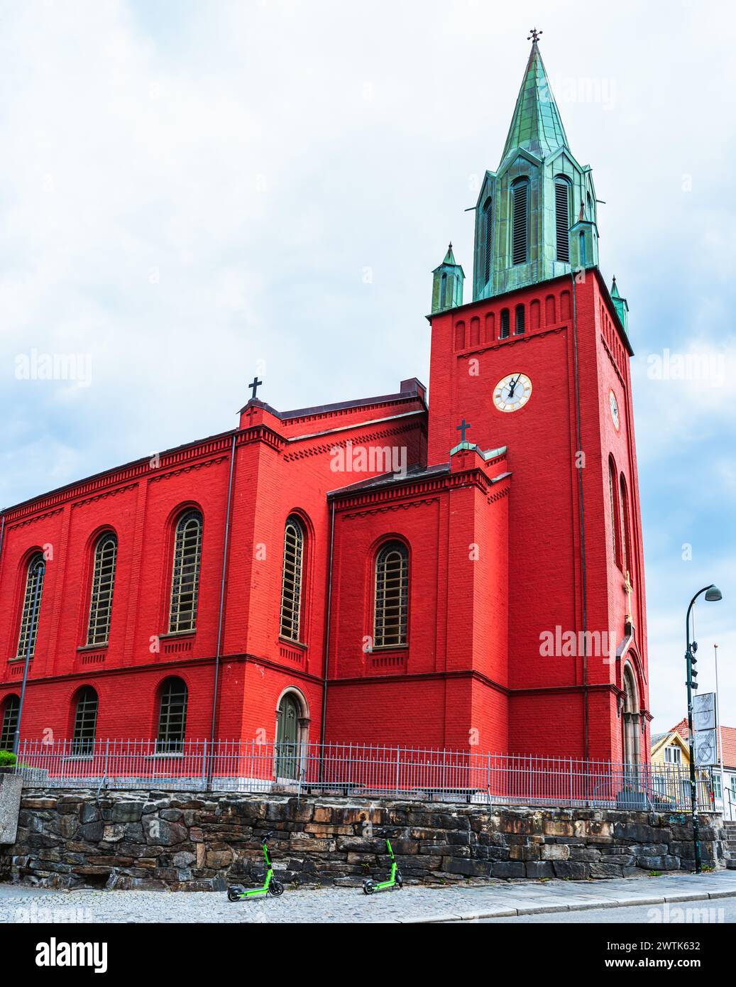 Église rouge - St Petri kirke, Stavanger, Norvège, Europe Banque D'Images