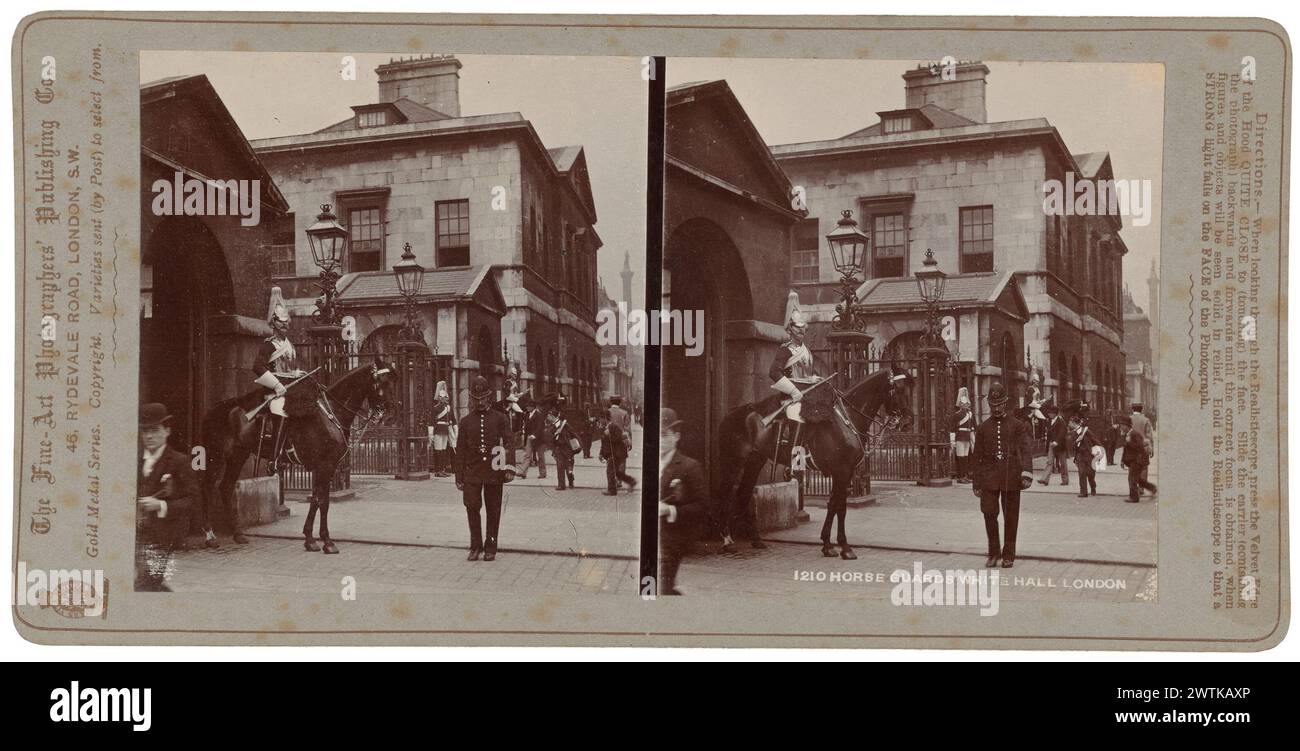 Horse Guards, Whitehall, London photographies stéréoscopiques, tirages à l'albumen, tirages noir et blanc Banque D'Images