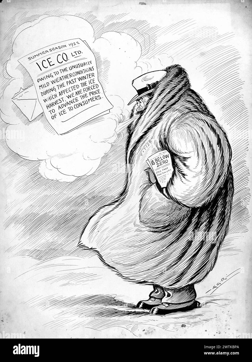 Dessin animé - la météo, Un regard dans le futur Arthur George Racey (1870-1941) Banque D'Images