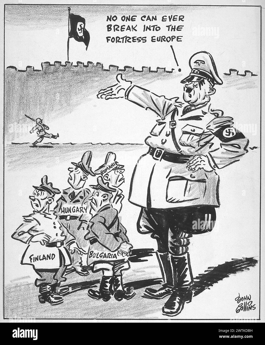 Dessin animé - à la recherche d'une sortie. John Collins (1917-2007) Banque D'Images