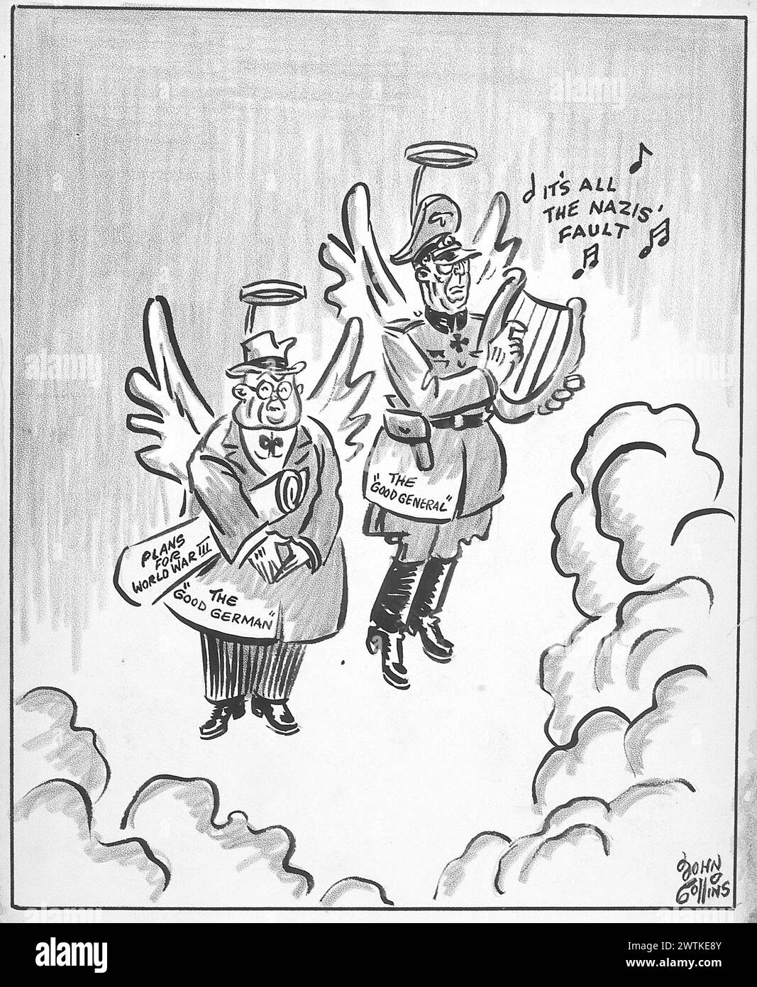 Caricature - Anges de la paix négociée. John Collins (1917-2007) Banque D'Images